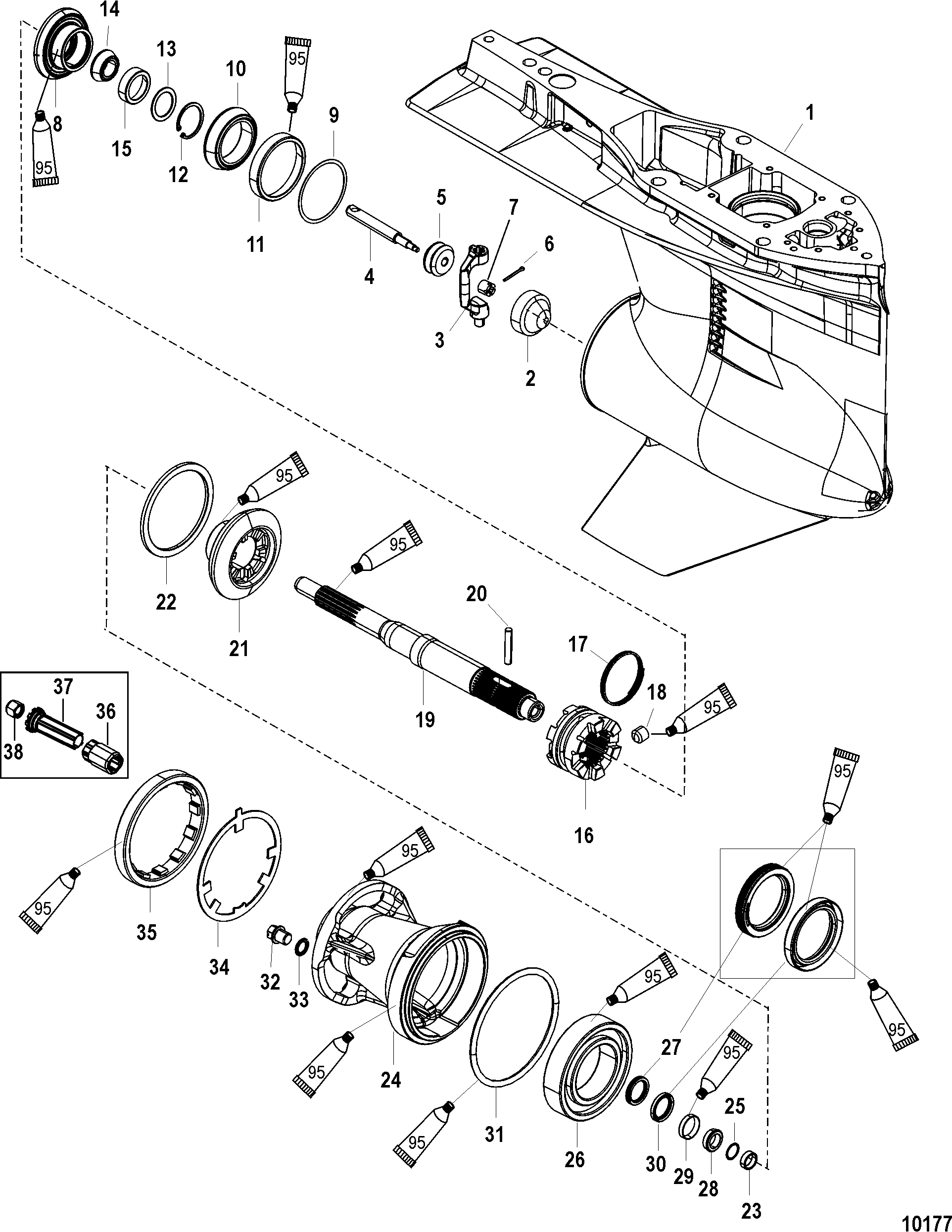 Gear Housing, Propeller Shaft - Standard Rotation