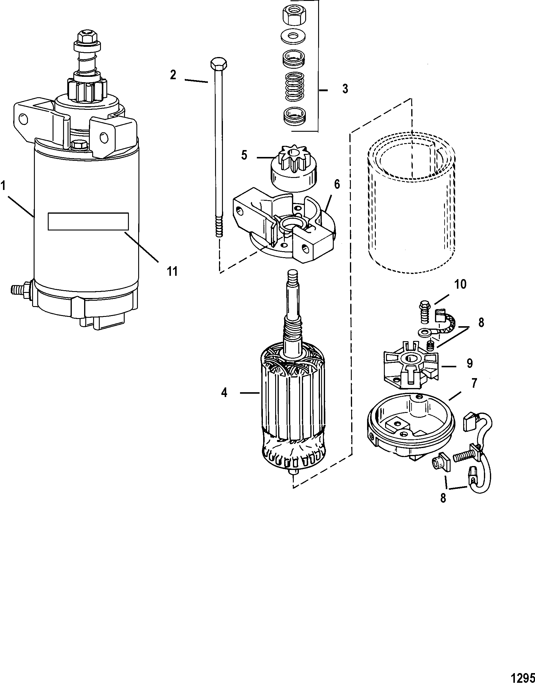Starter Motor(Serial Number 1B249767 and Below)