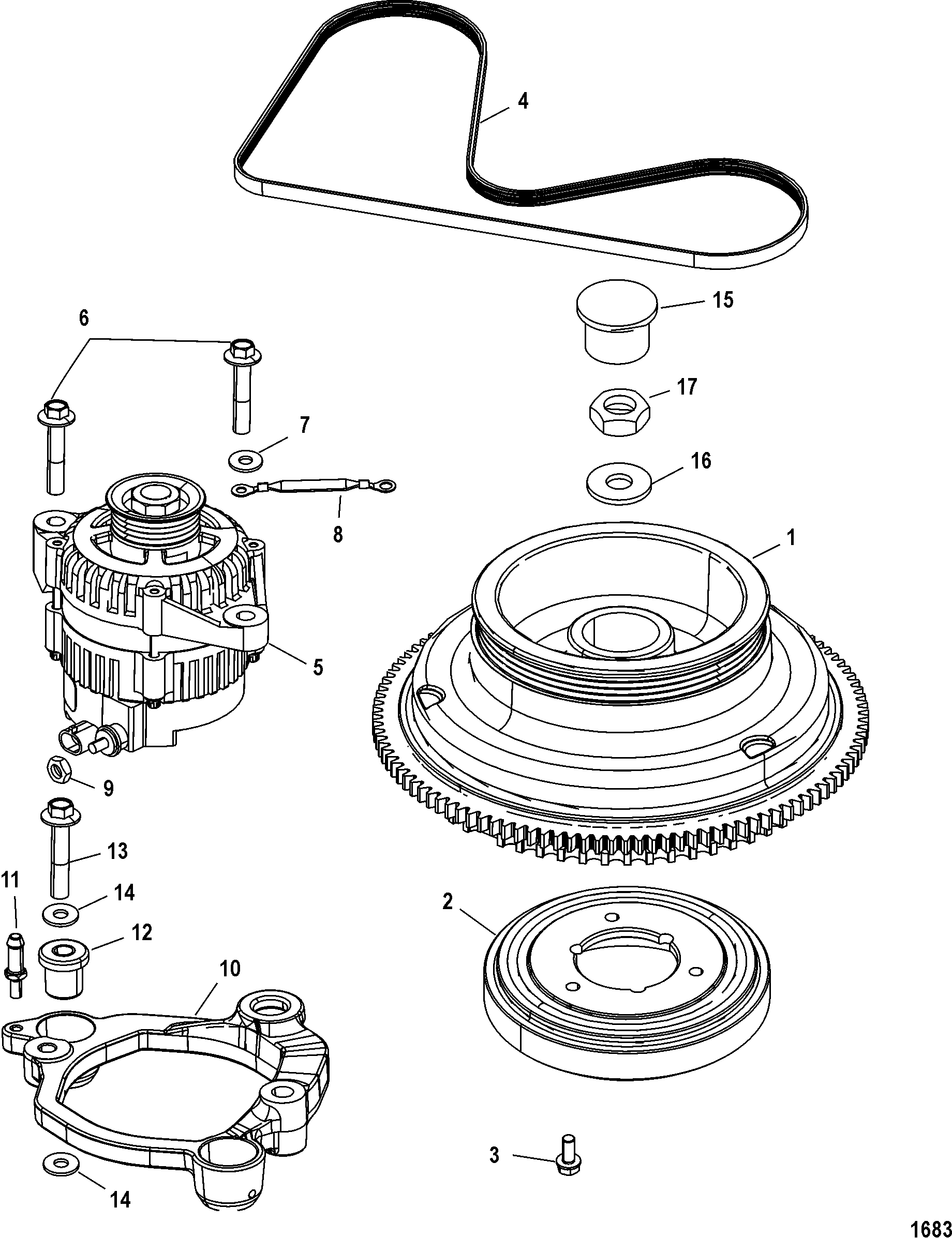 Flywheel and Alternator