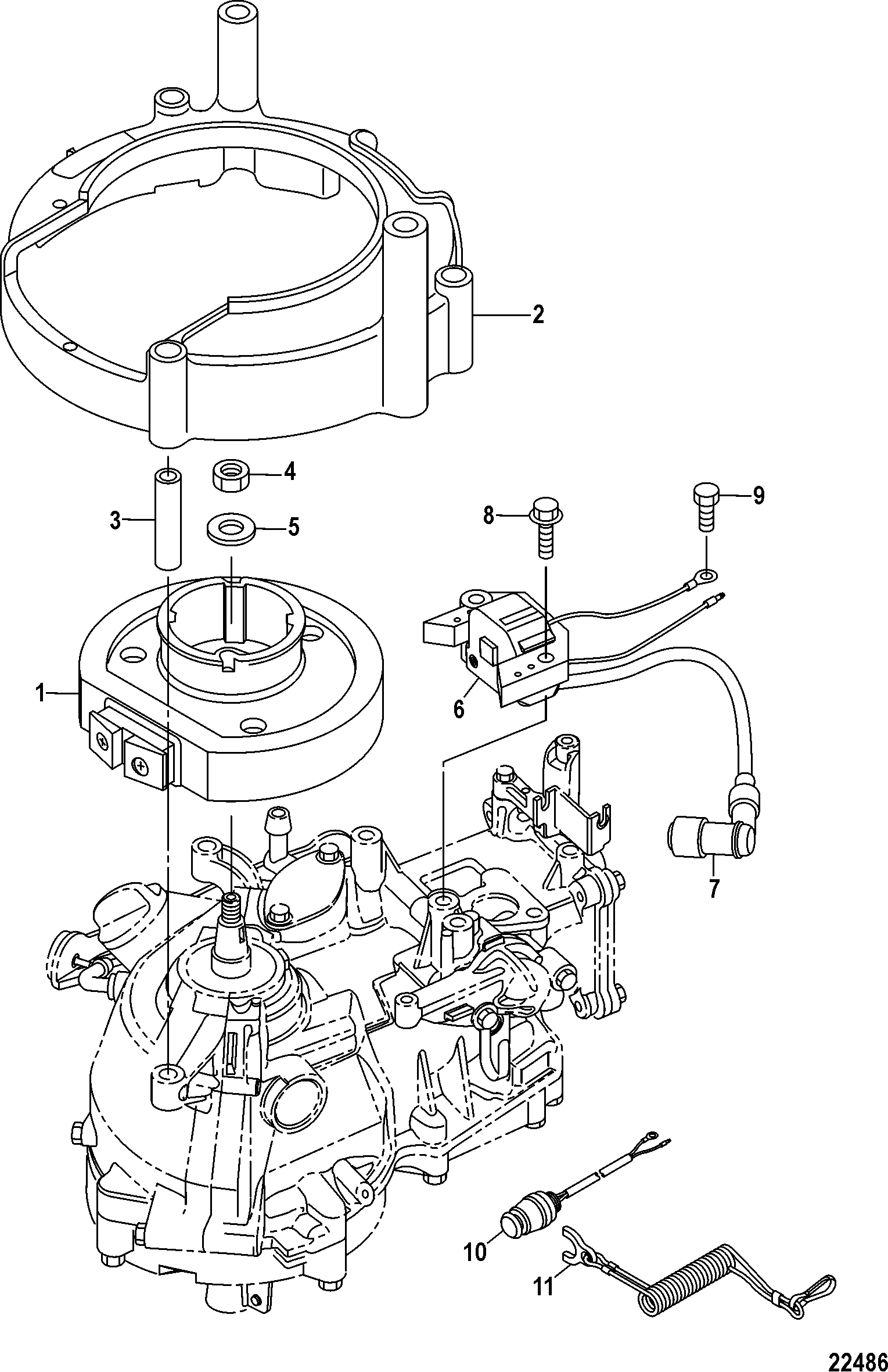 Flywheel Cup, Serial # 0R318095 and Below