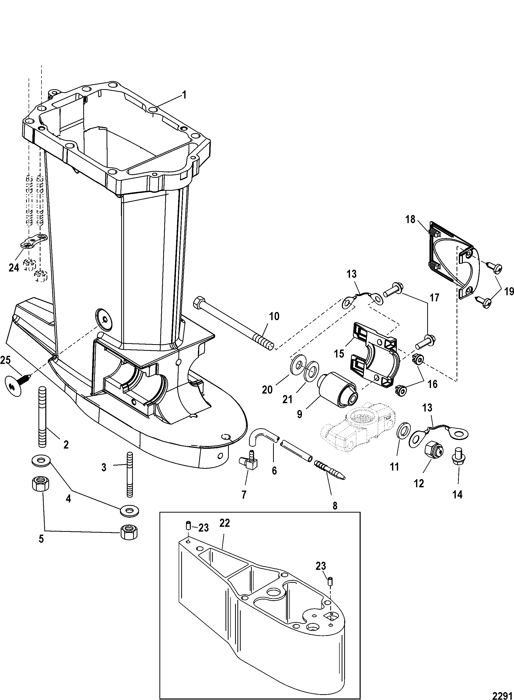Driveshaft Housing, USA-0T801000/ BEL-0P268000 and Up