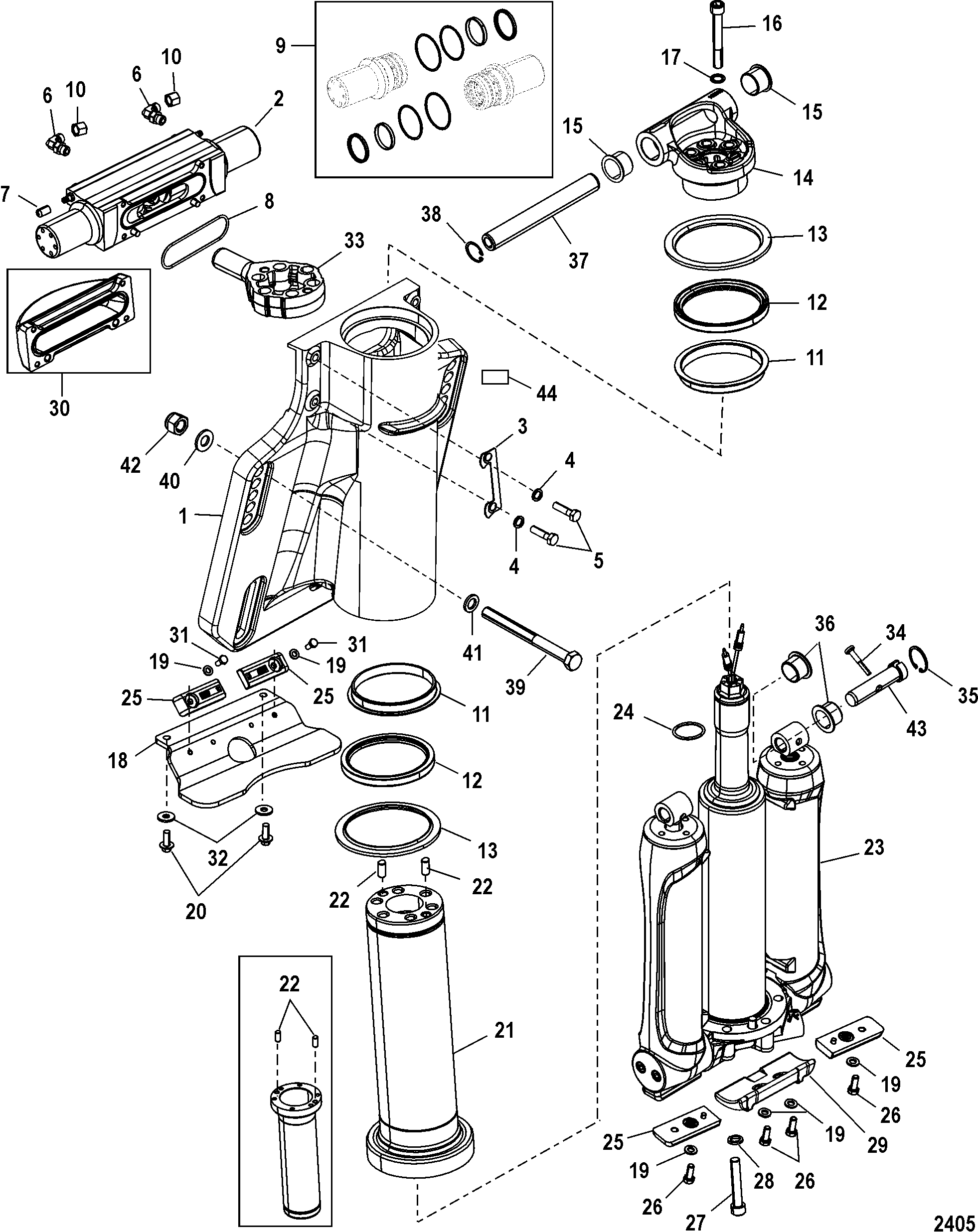Power Trim/Steering Cylinder