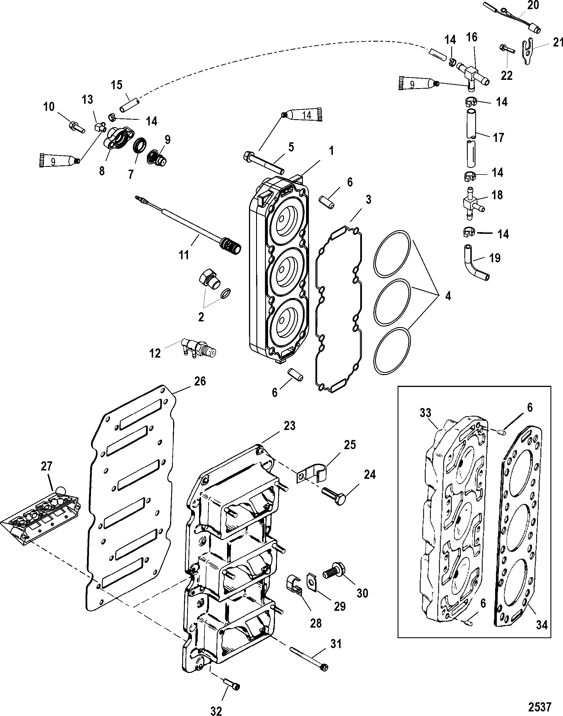 Reed Block and Cylinder Head