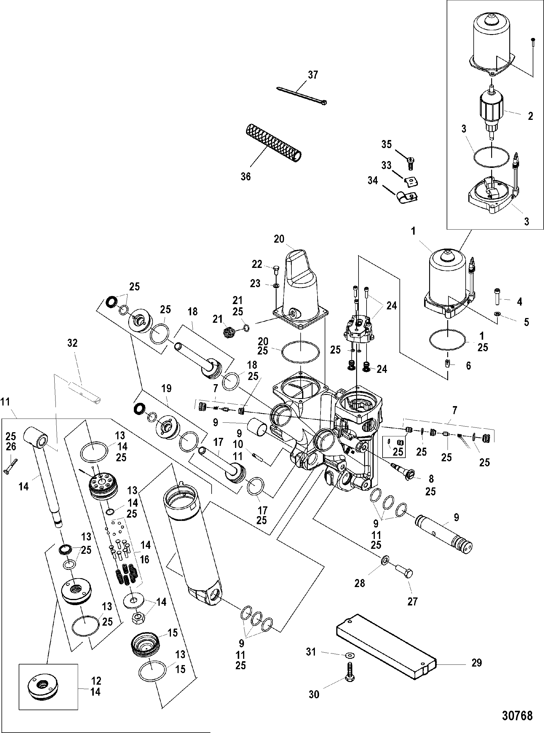 POWER TRIM COMPONENTS(CAST PUMP HOUSING)