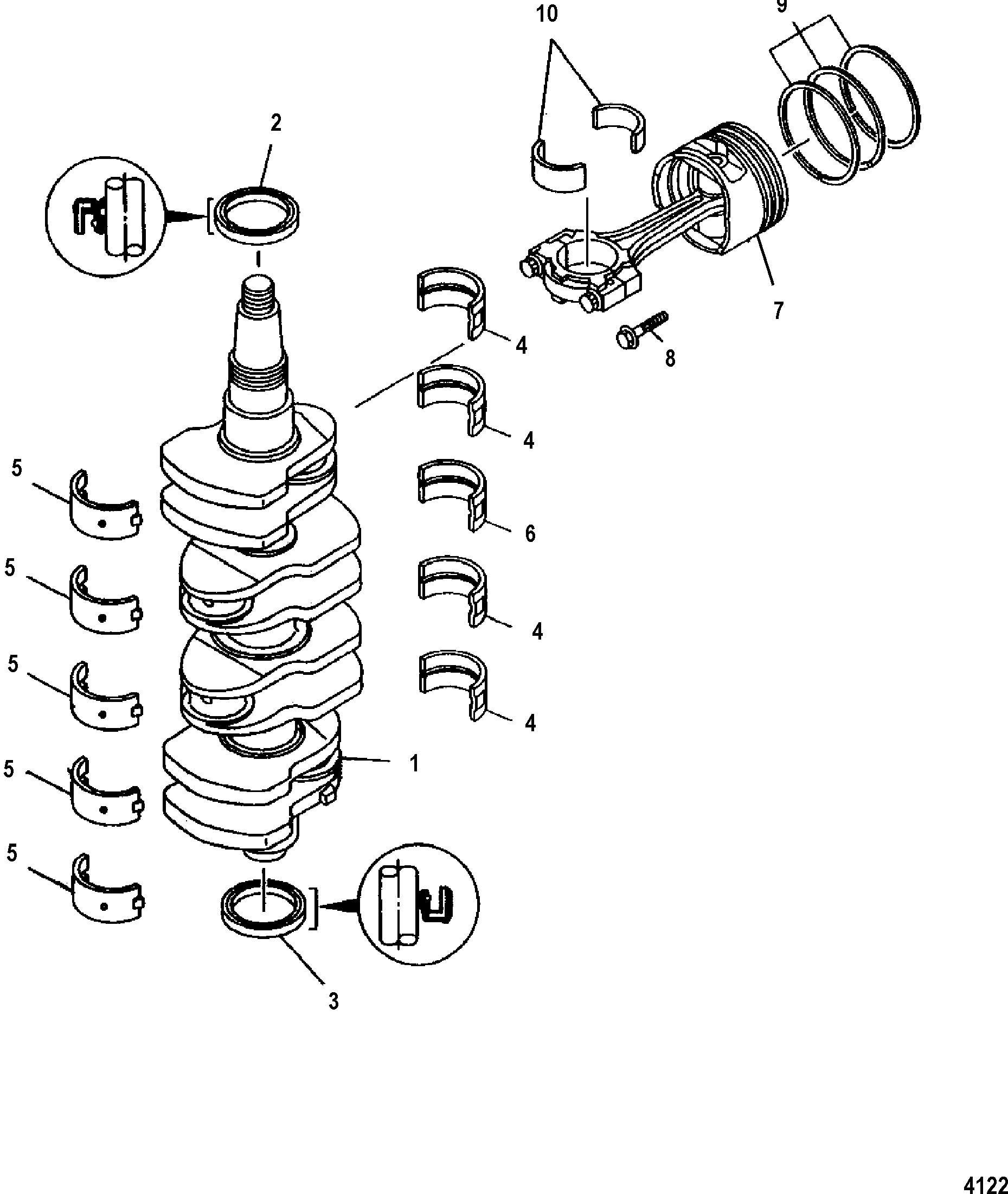 Crankshaft, PISTONS AND CONNECTING RODS