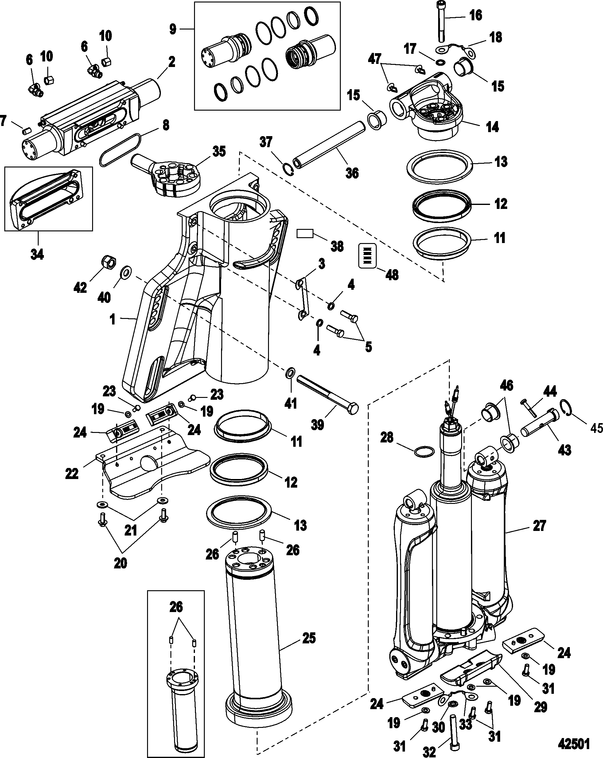 Power Trim/Steering Cylinder