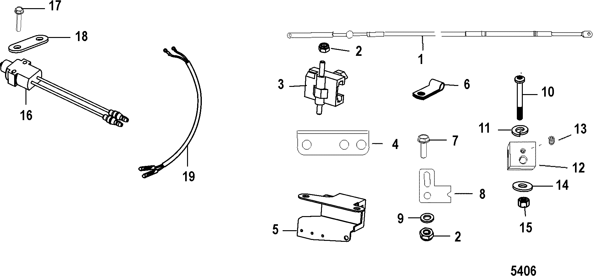 Tiller Handle Adapter Kit(Jet 80)
