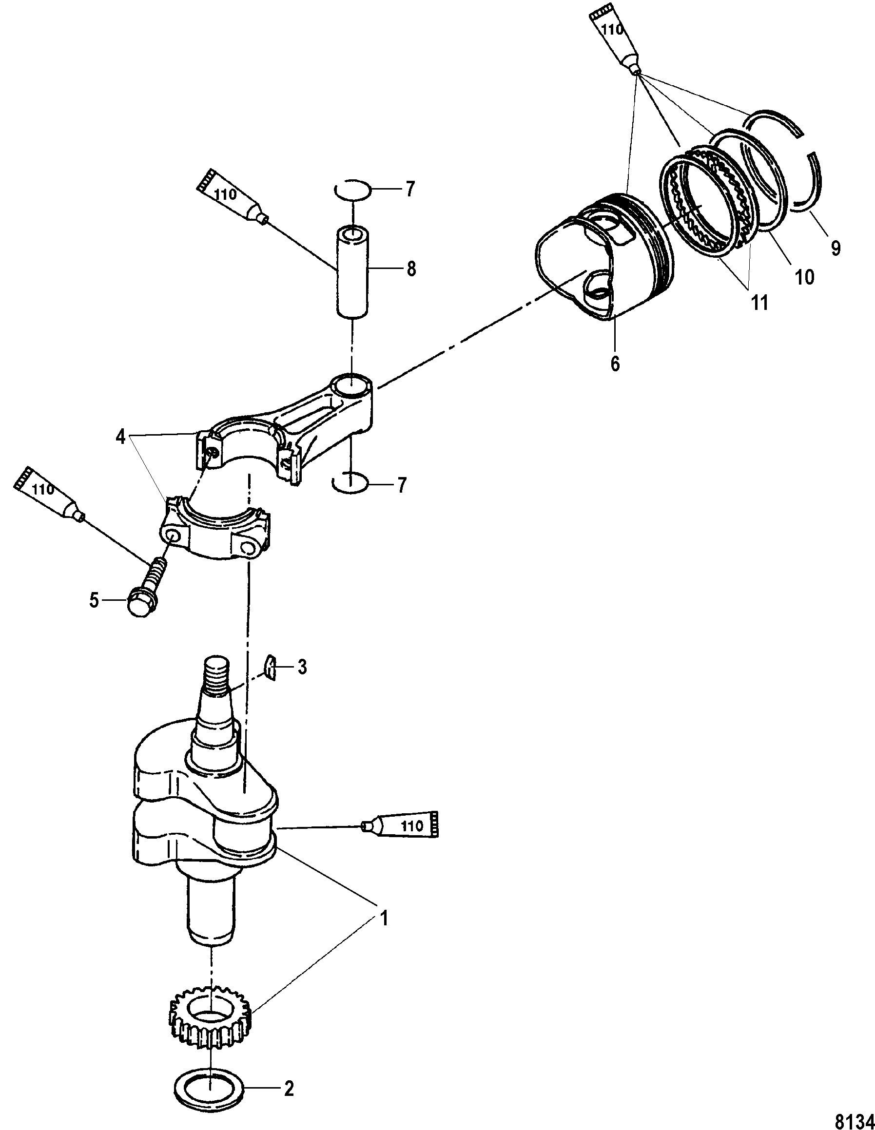 Crankshaft, Piston and Connecting Rods