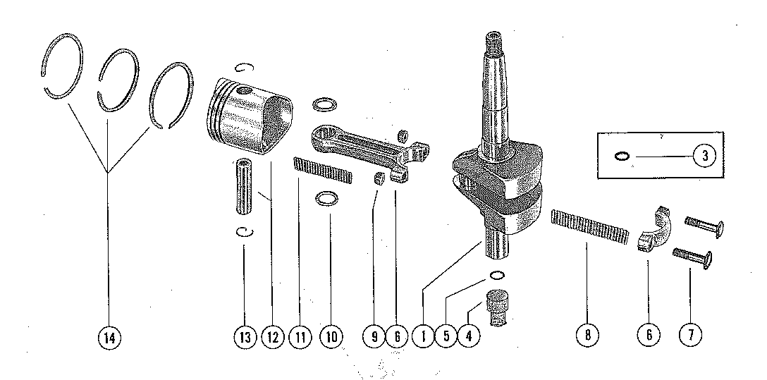 CRANKSHAFT, PISTON AND CONNECTING ROD ASSEMBLY