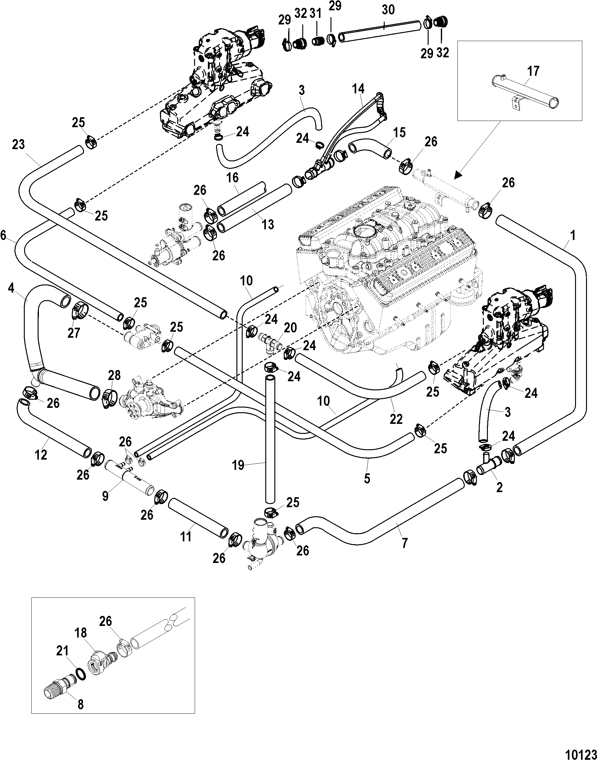 Standard Cooling System -BRAVO, Single and 3 Point Drain