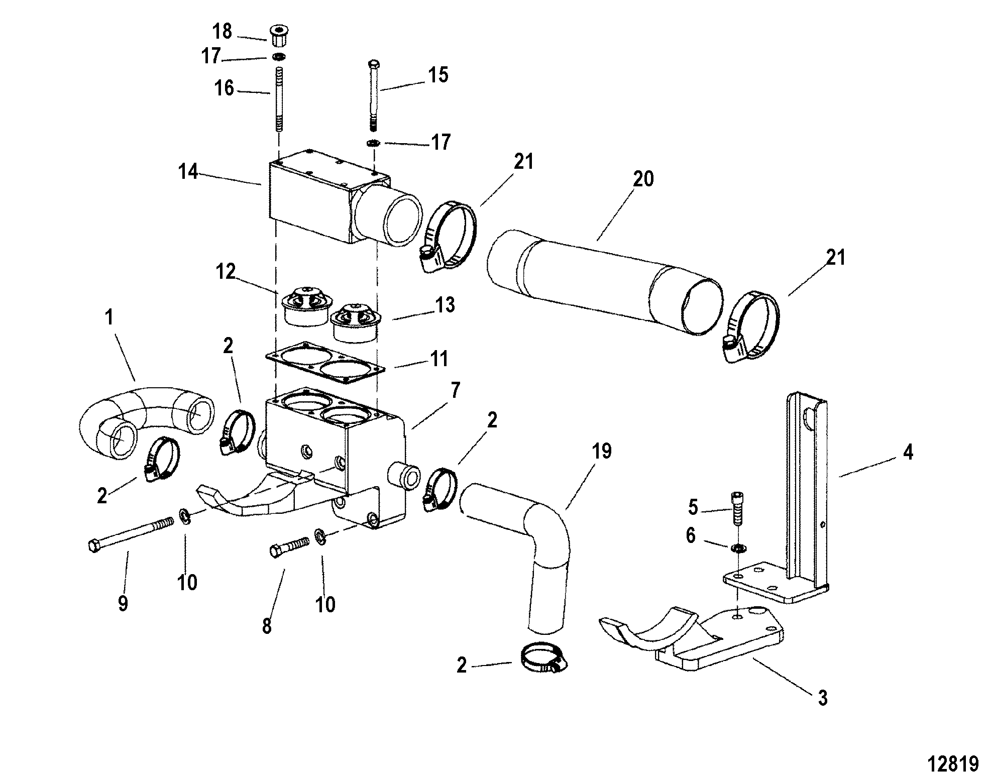 Thermostat  Assembly And Hoses