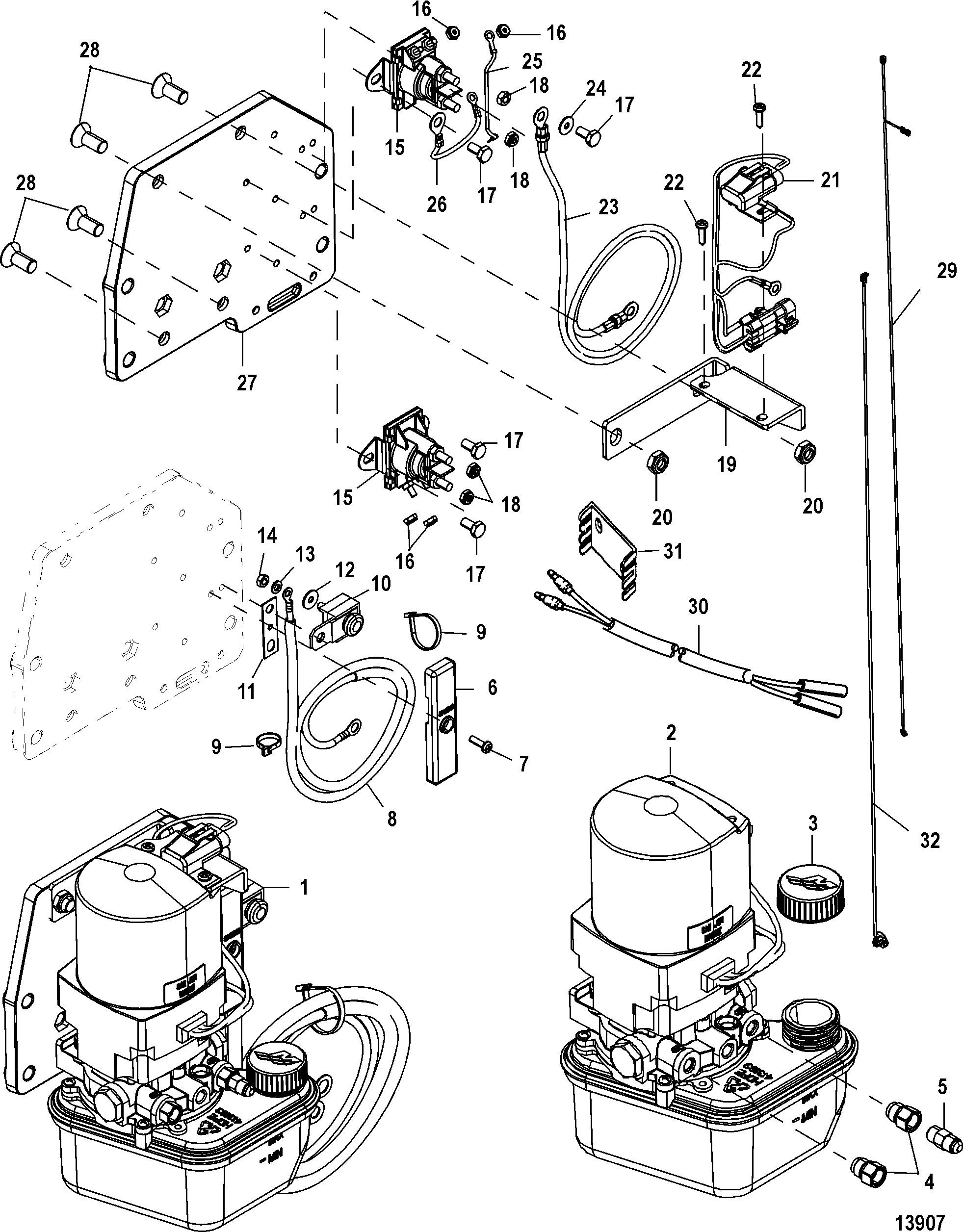 Trim Pump and Mounting Brackets