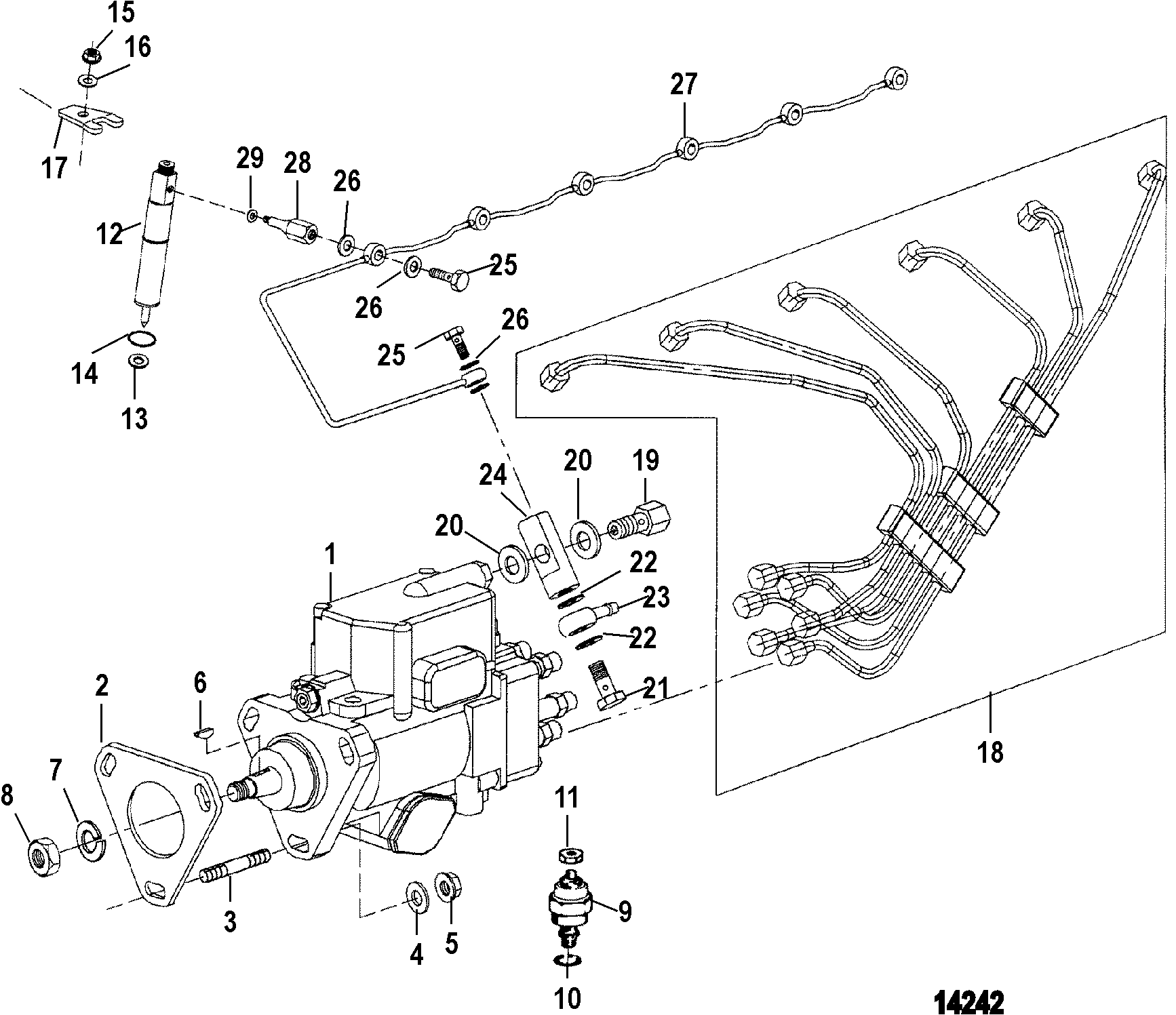 INJECTION PUMP, NOZZLE AND LINES