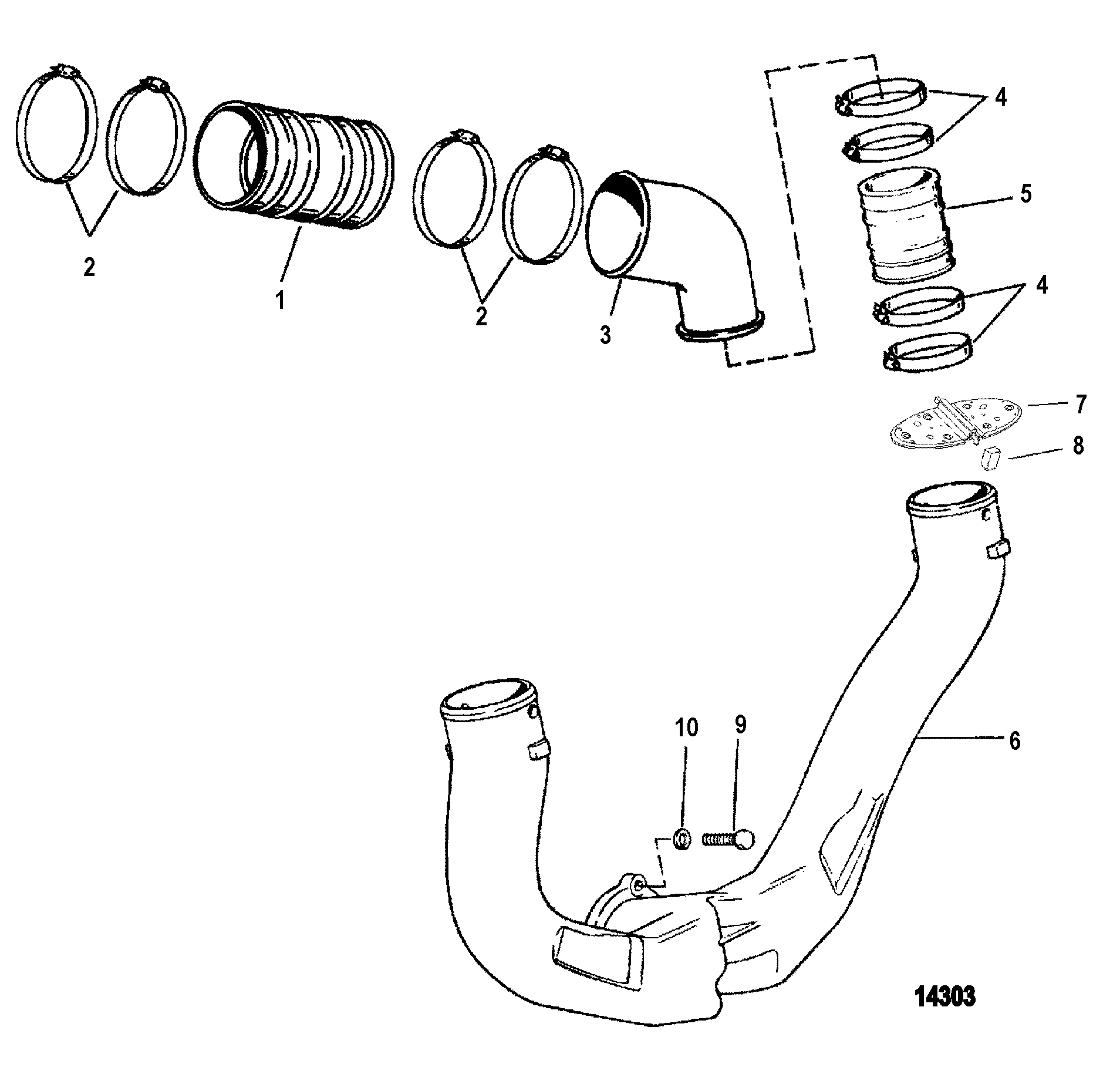 Exhaust Sytem(Use With Two Piece Manifold)