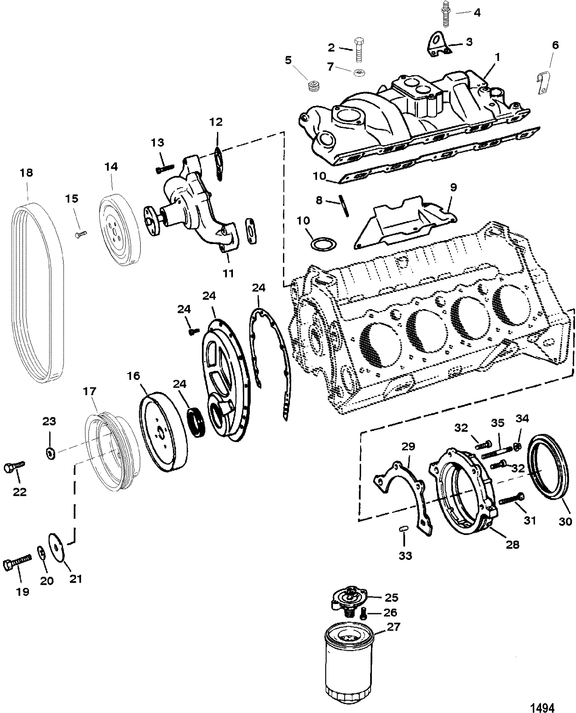 INTAKE MANIFOLD AND FRONT COVER