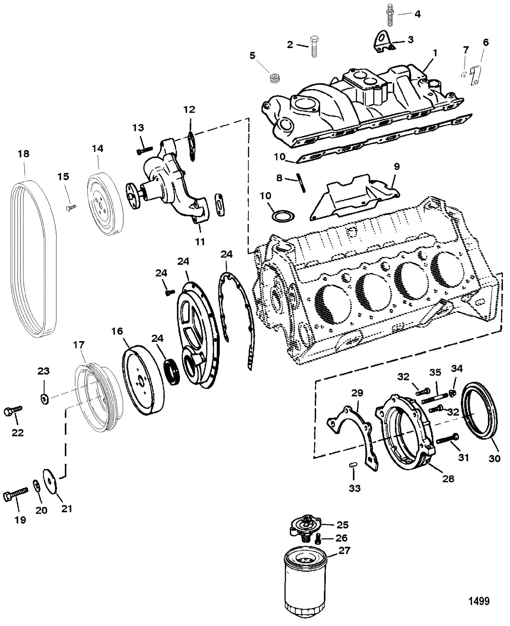 INTAKE MANIFOLD AND FRONT COVER