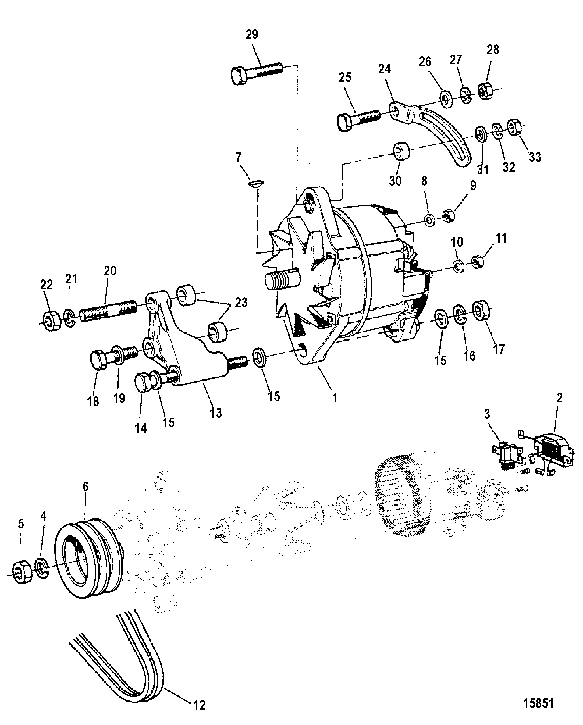 Alternator And Mounting Hardware, 4.2L (200)