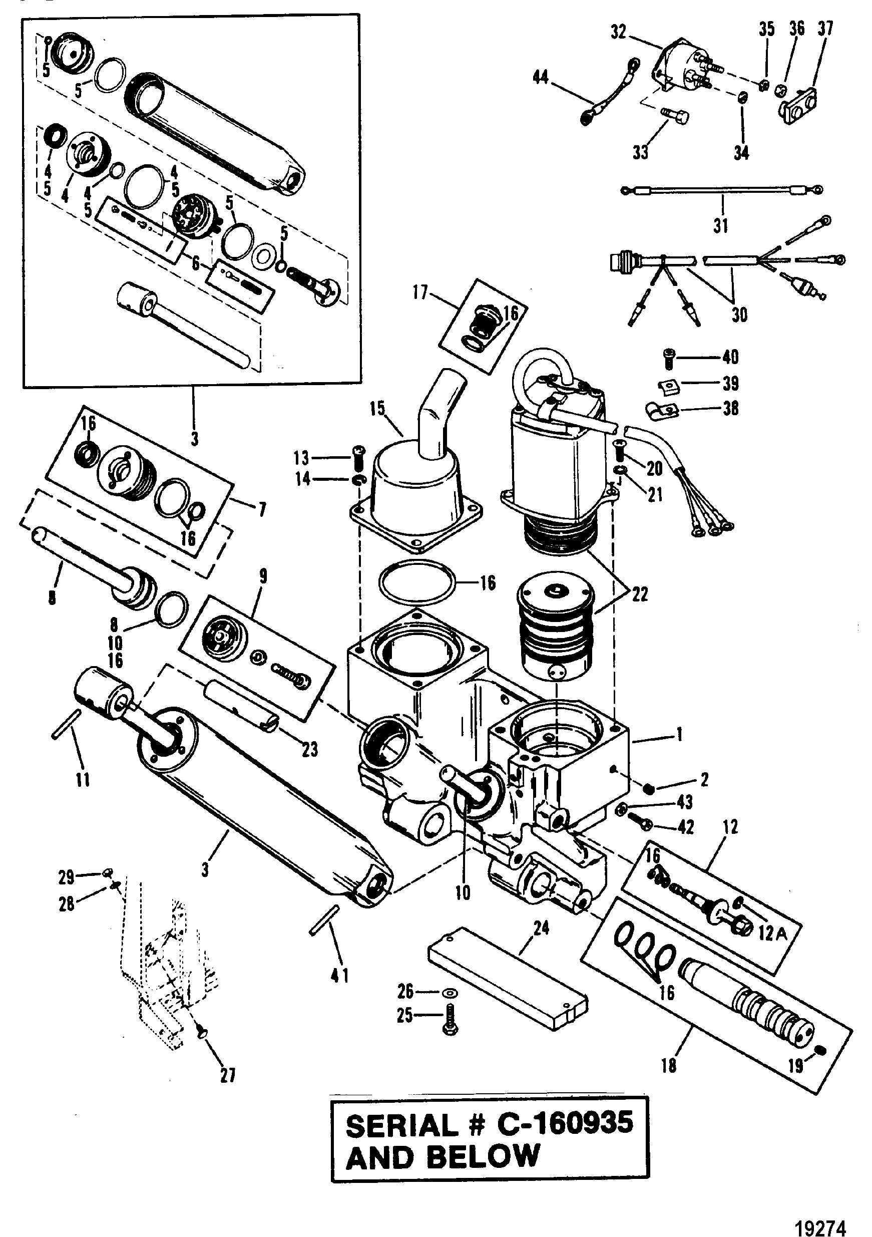 Power Trim Components(S/N-0C160935 & Below)