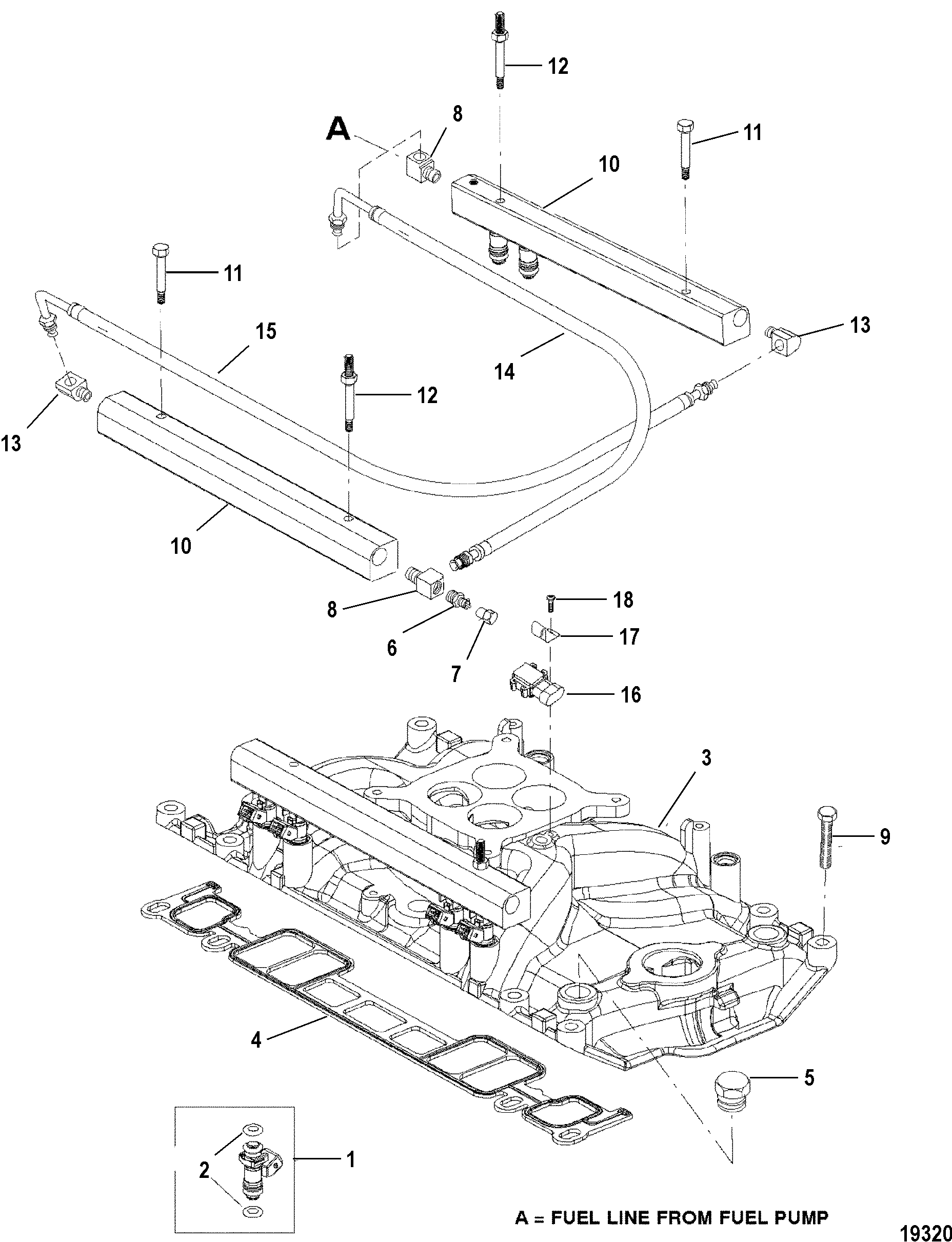 INTAKE MANIFOLD AND FUEL RAILS