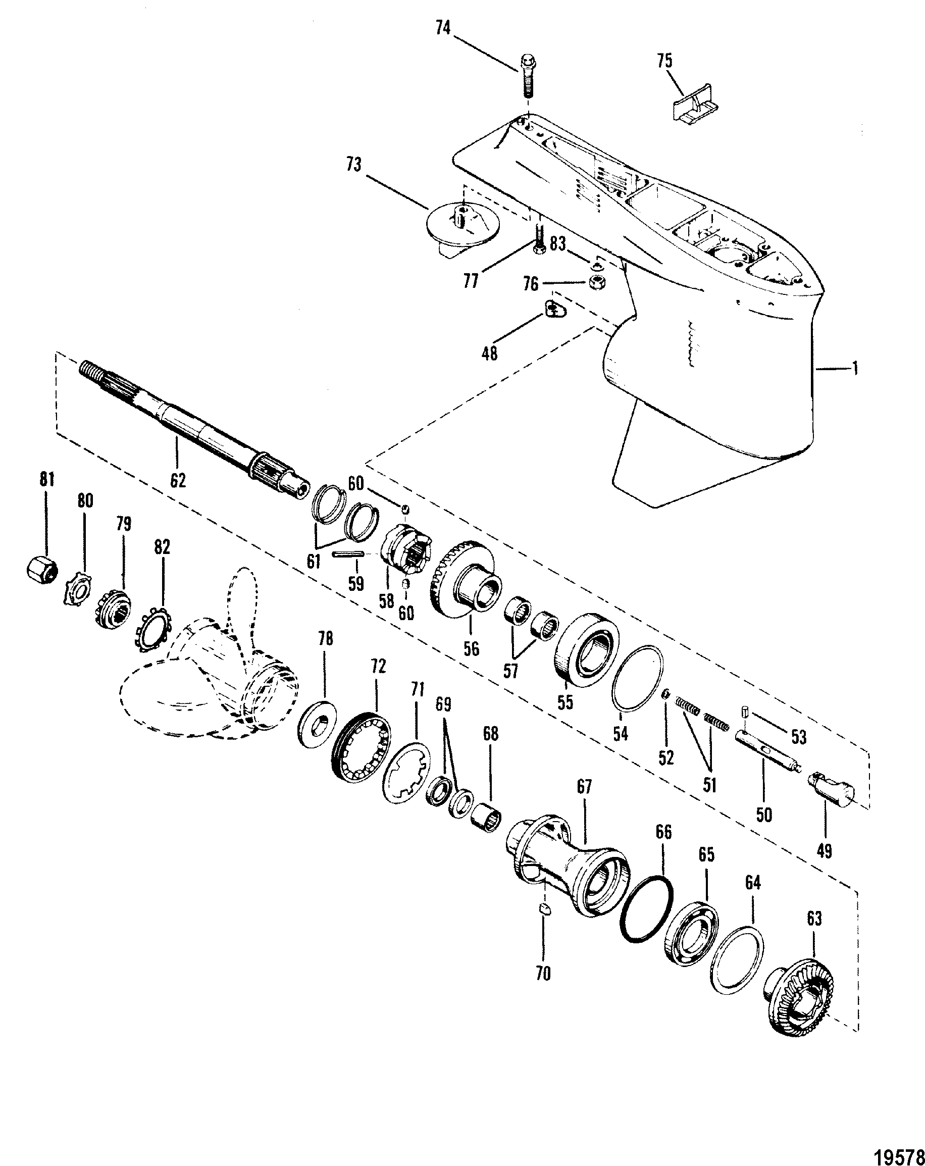 Gear Housing(Propeller Shaft) (Standard Rotation)