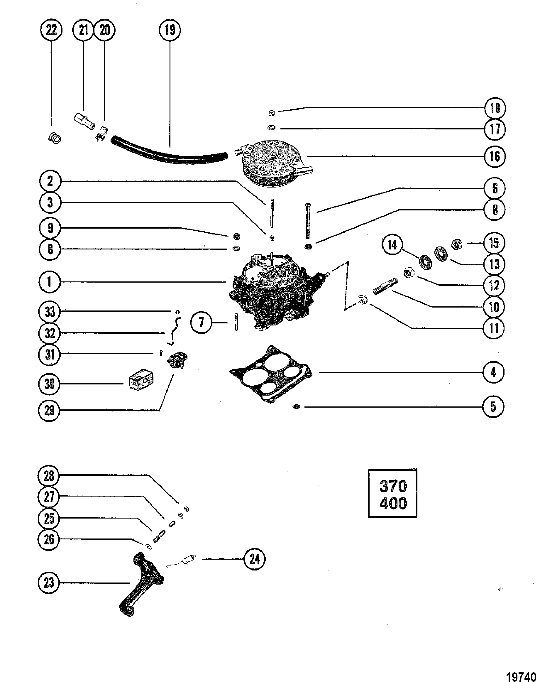 Carburetor and Automatic Choke(370/400)