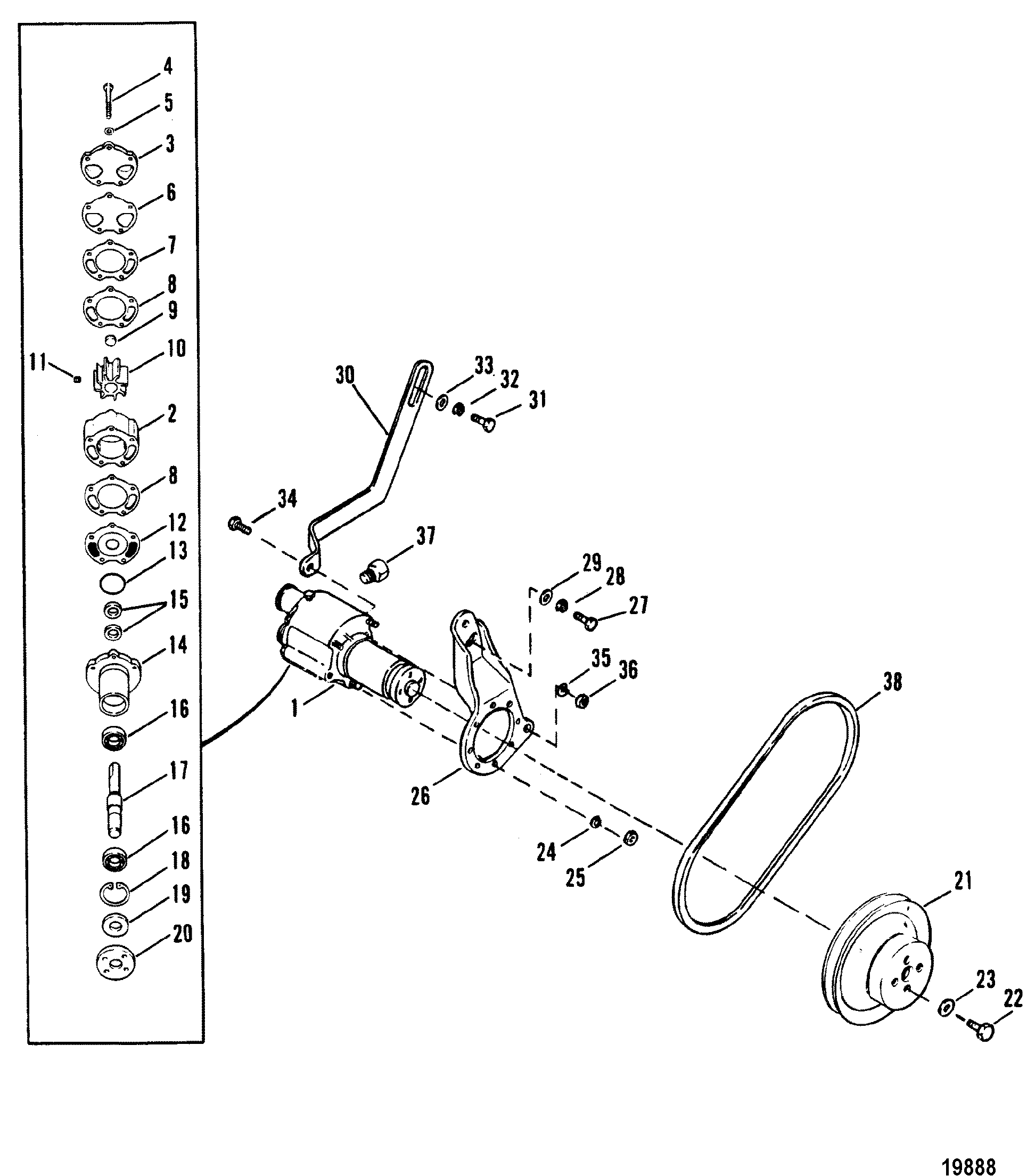 SEA WATER PUMP ASSEMBLY