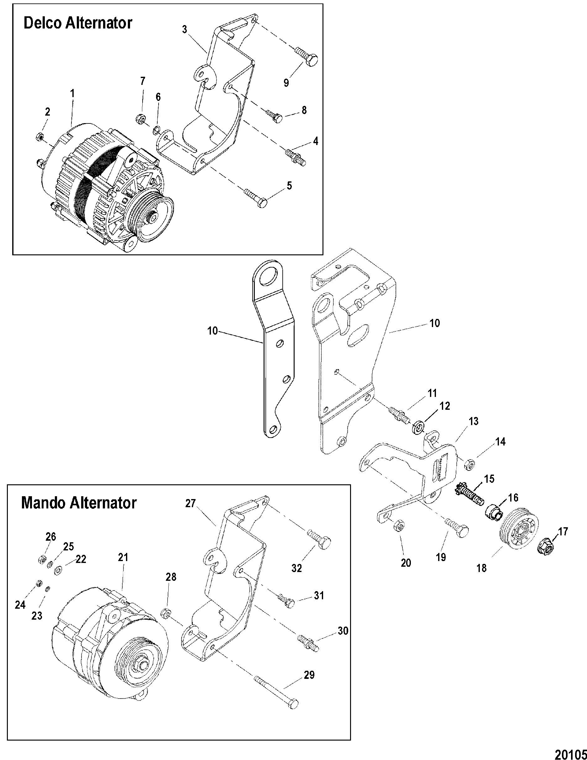 Alternator and Bracket