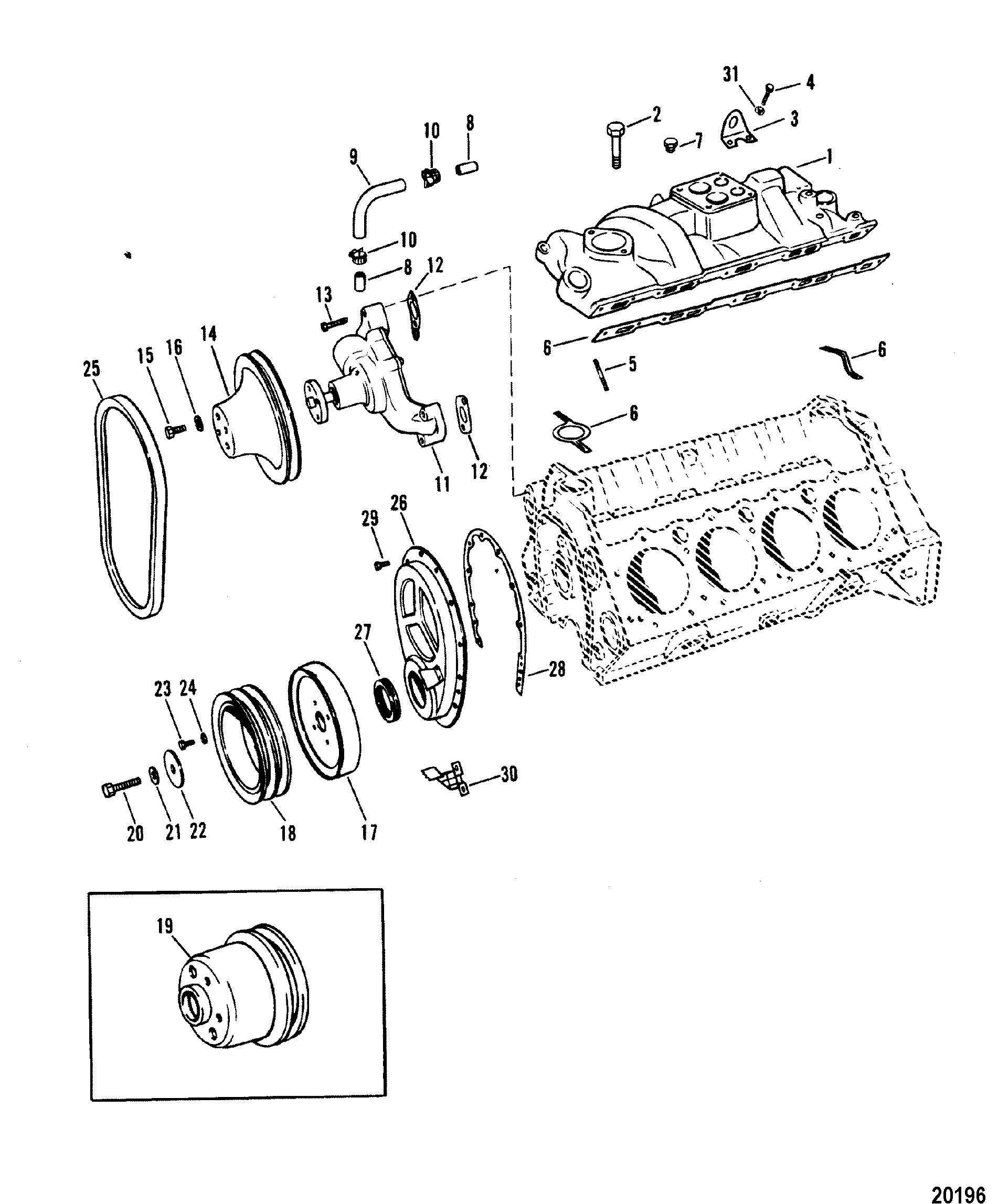 Intake Manifold and Front Cover(Stamped Crankshaft Pulley)