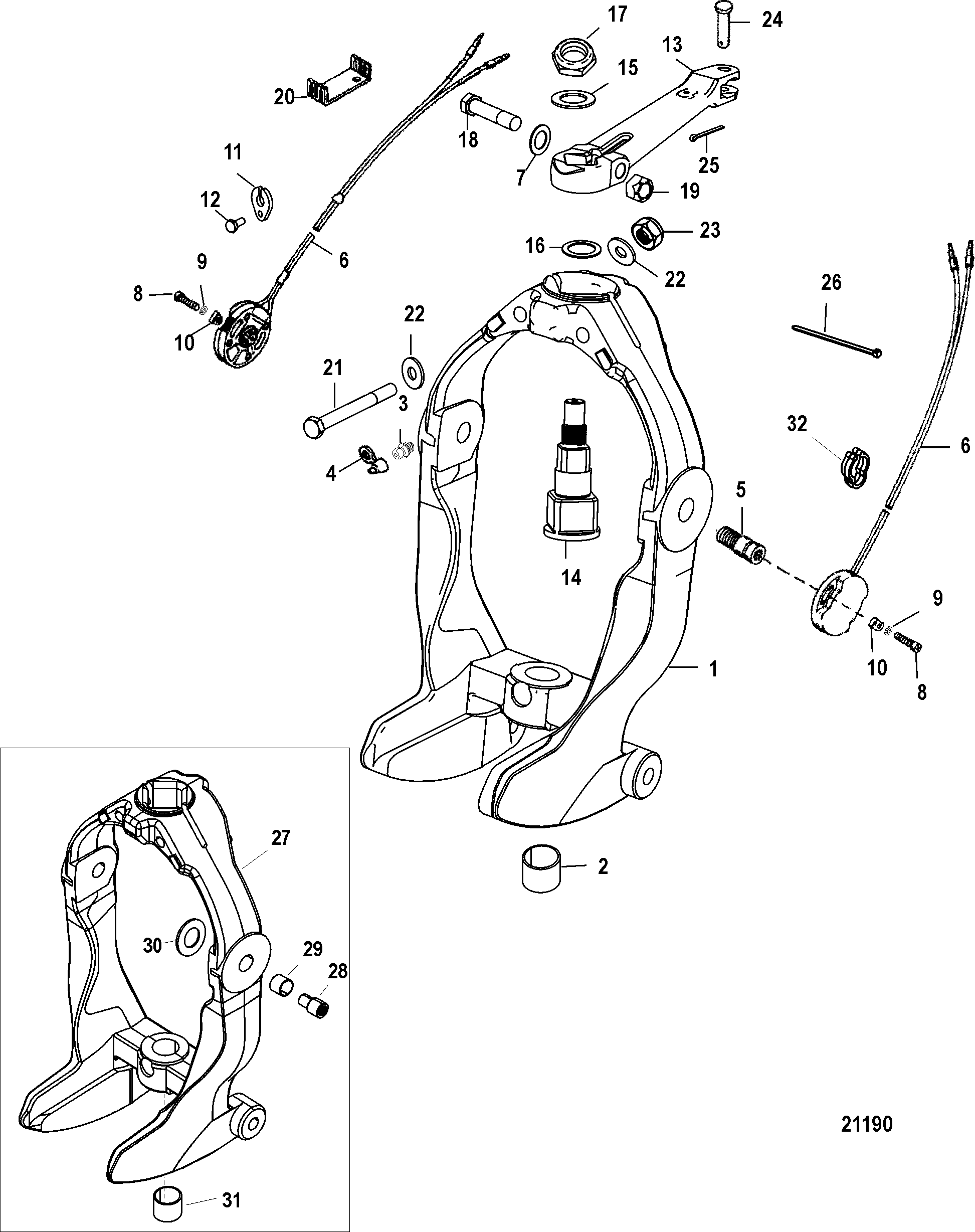 GIMBAL RING AND STEERING LEVER