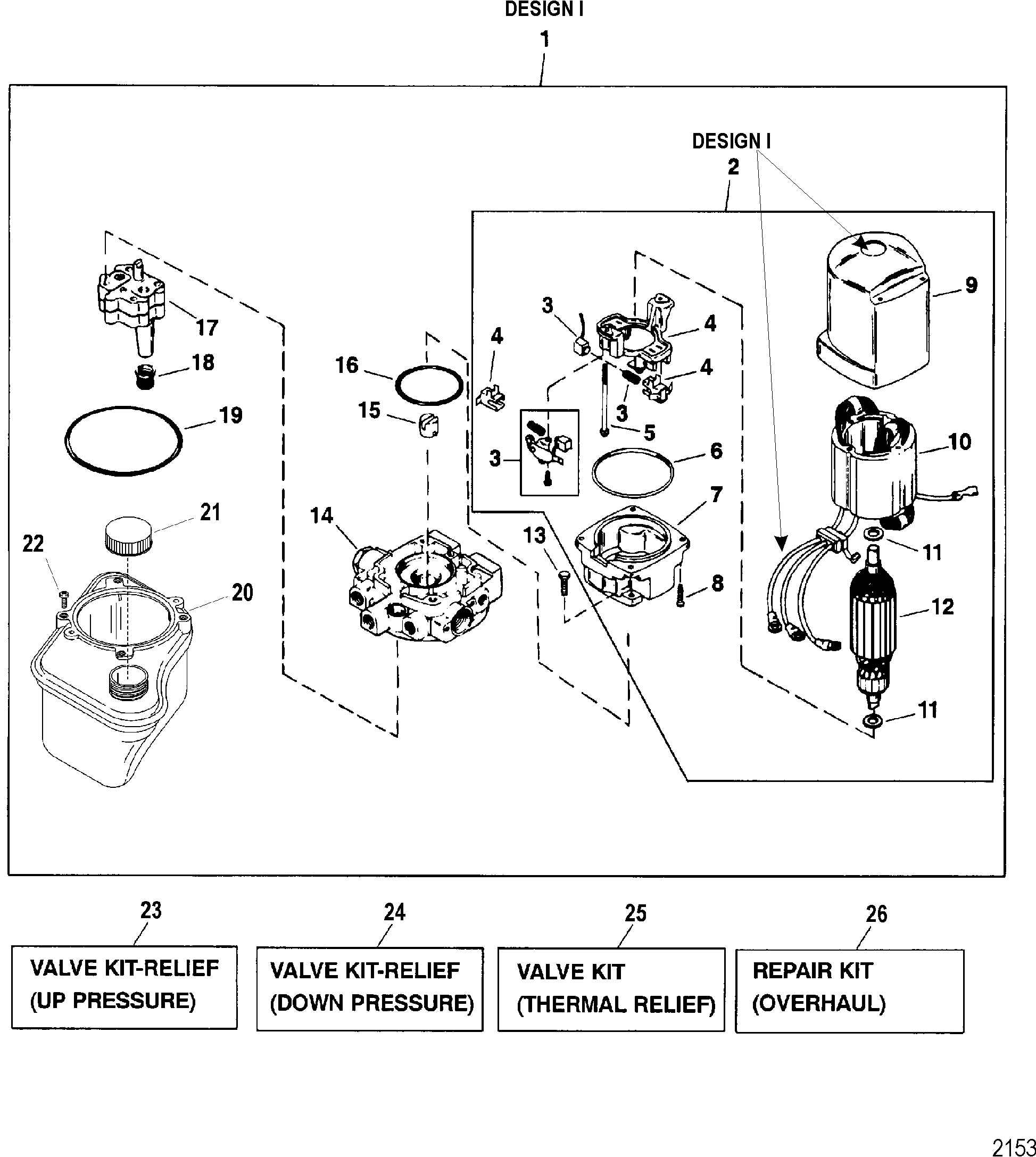 PUMP/MOTOR(TOP MT RESERVOIR) (DESIGN I - 14336A20)