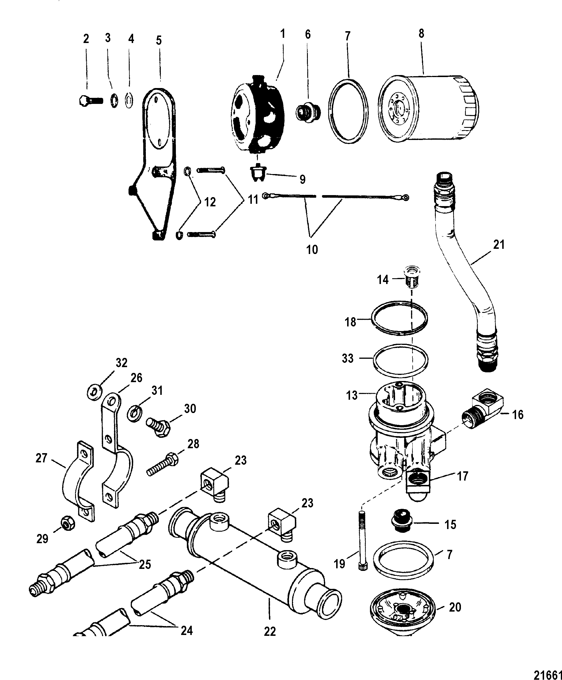 Oil Cooler(Serial # 0A398941 Thru 0D725499)