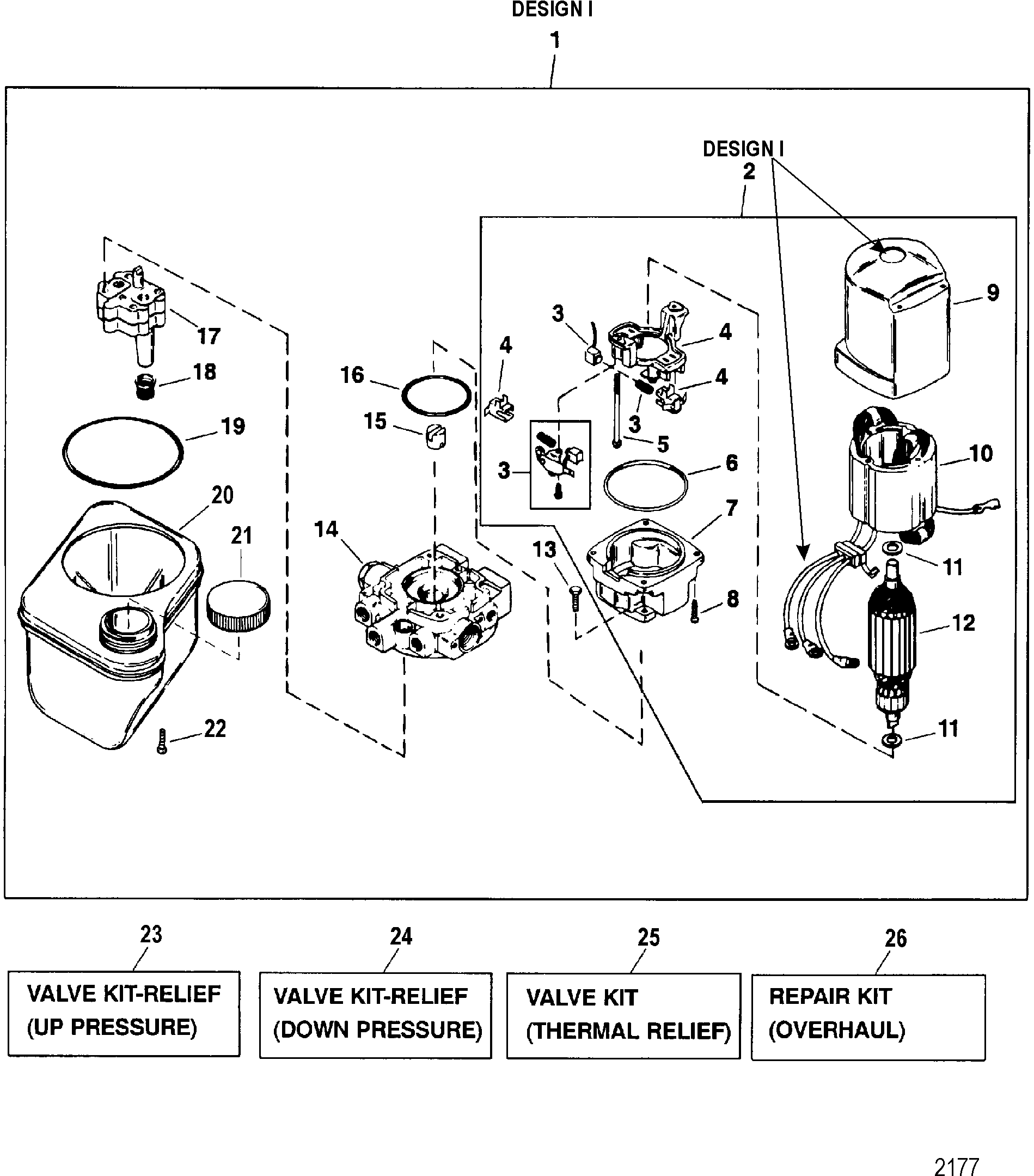PUMP/MOTOR(BOTTOM MT RESERVOIR) (DESIGN I - 14336A8)