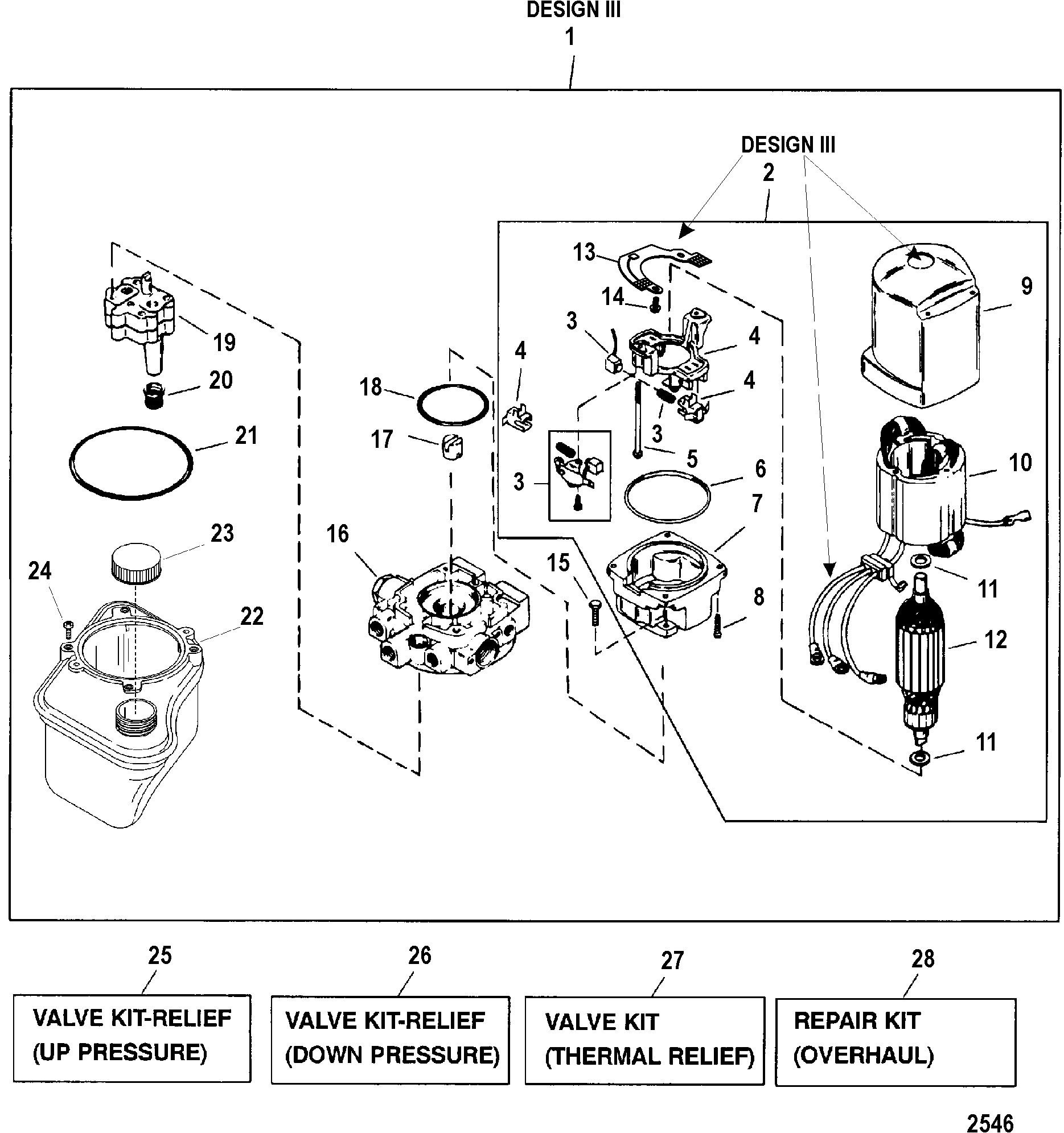 PUMP/MOTOR(TOP MT RESERVOIR) (DESIGN III - 14336A31)