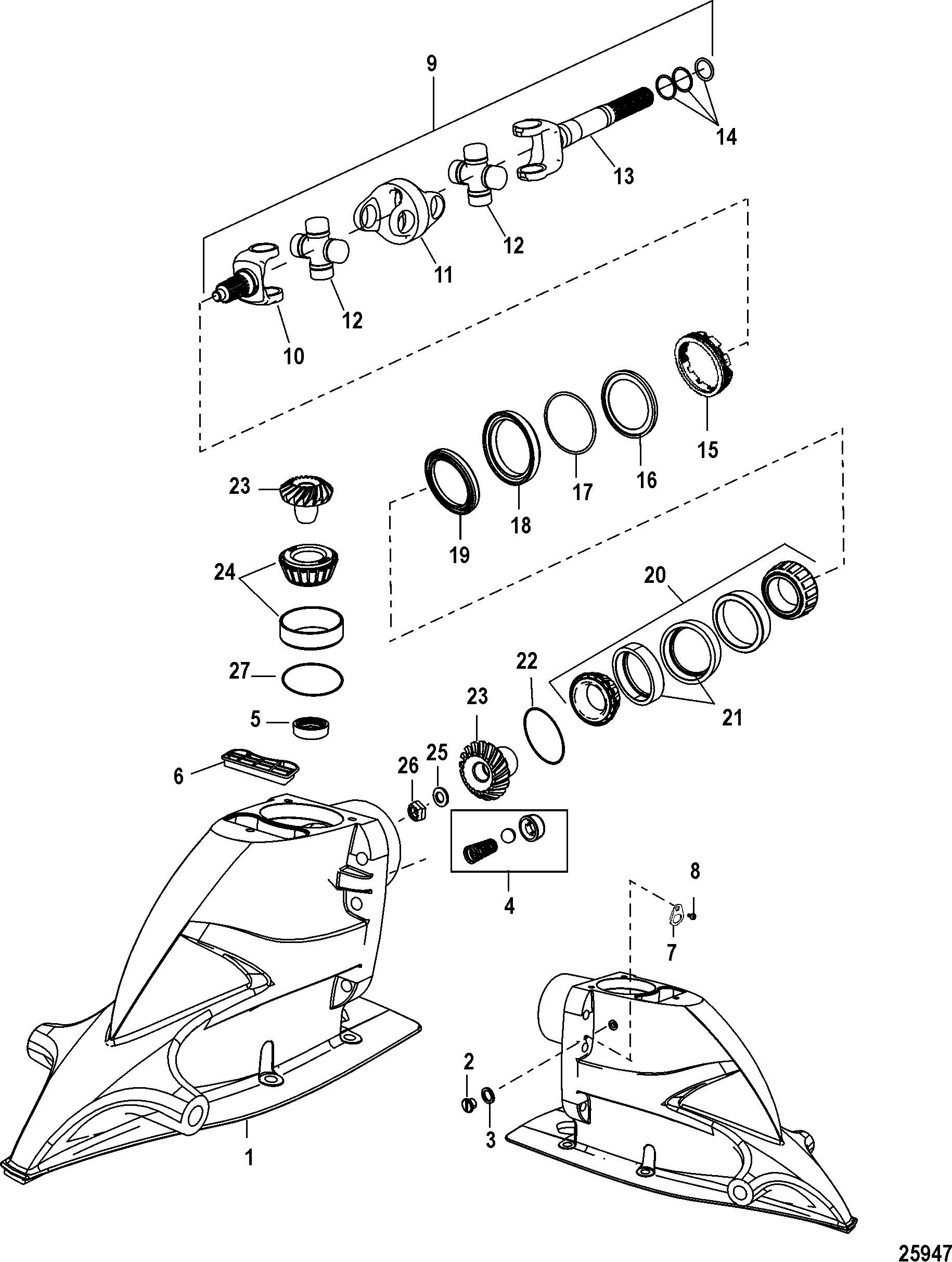 Driveshaft Housing and Drive Gears