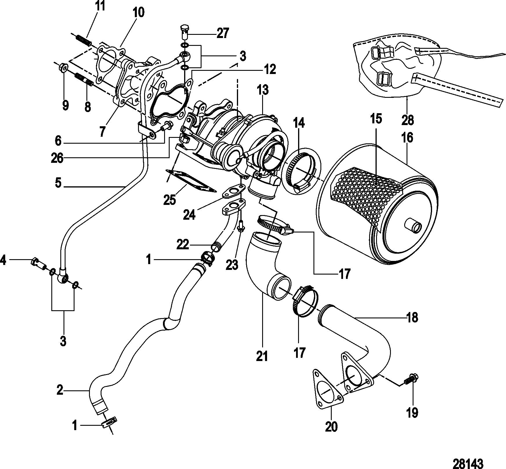 Turbocharger and Air Filter Assembly