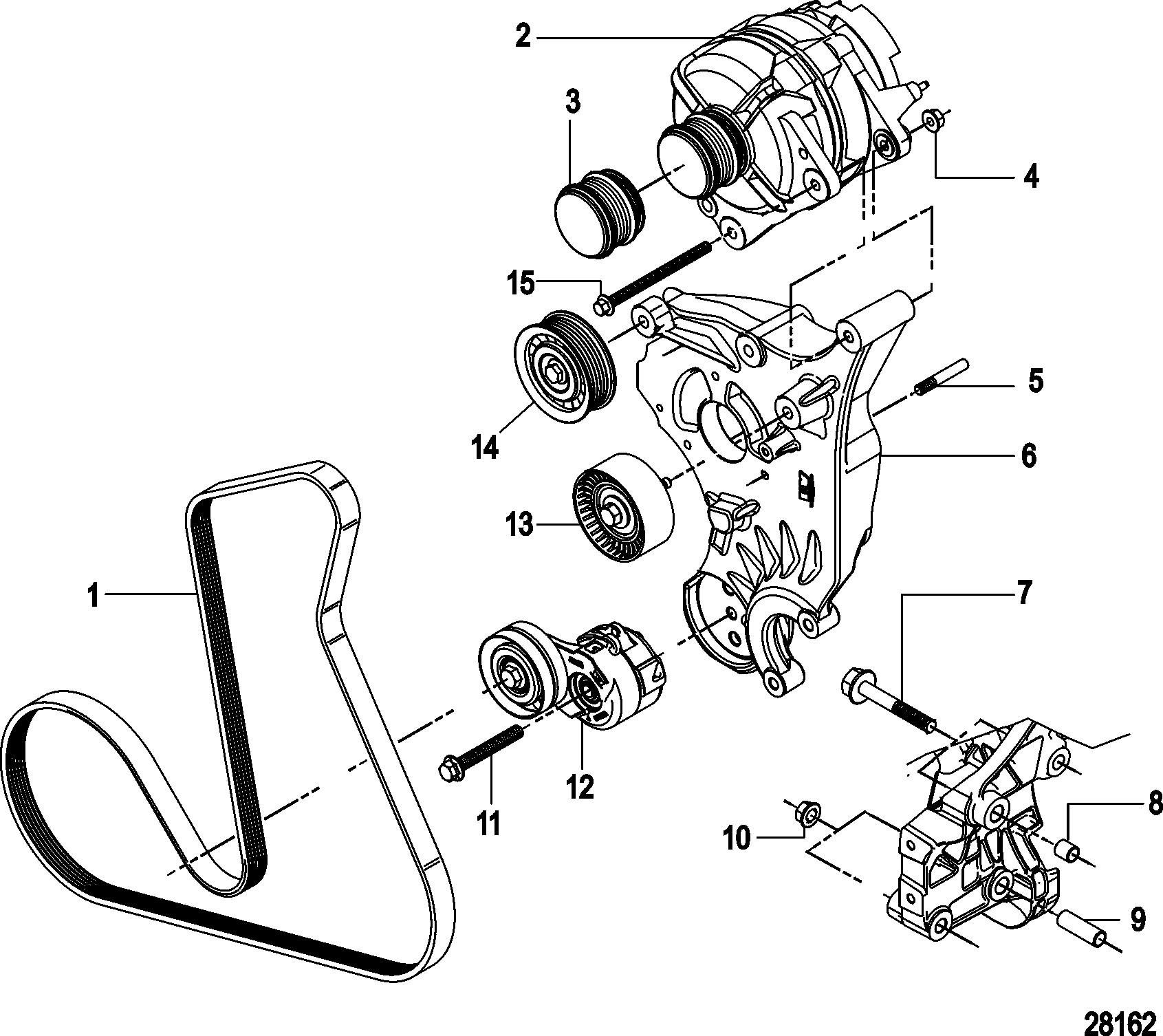 Alternator and Mounting Hardware