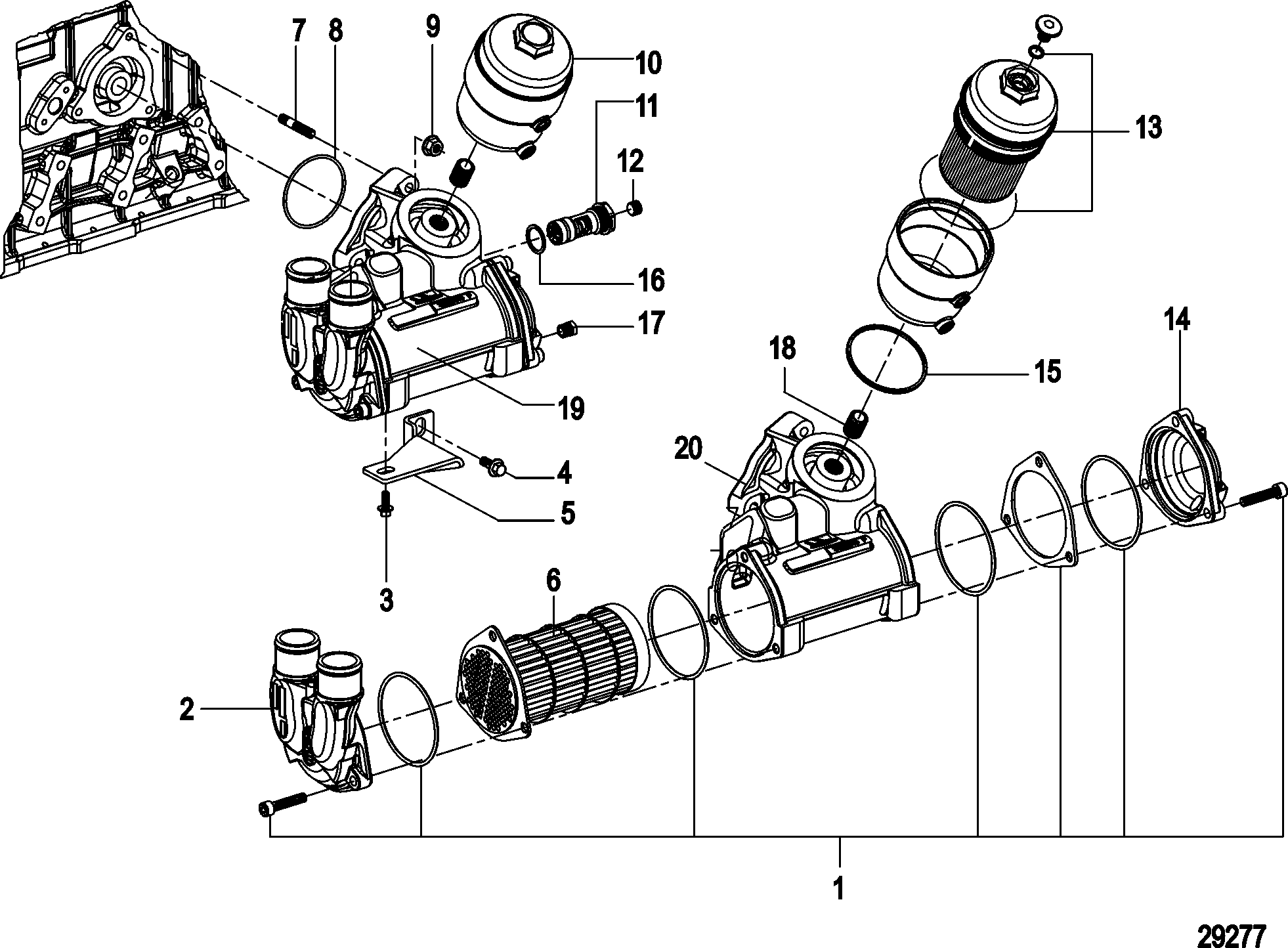 Oil Cooler and Filter Assembly
