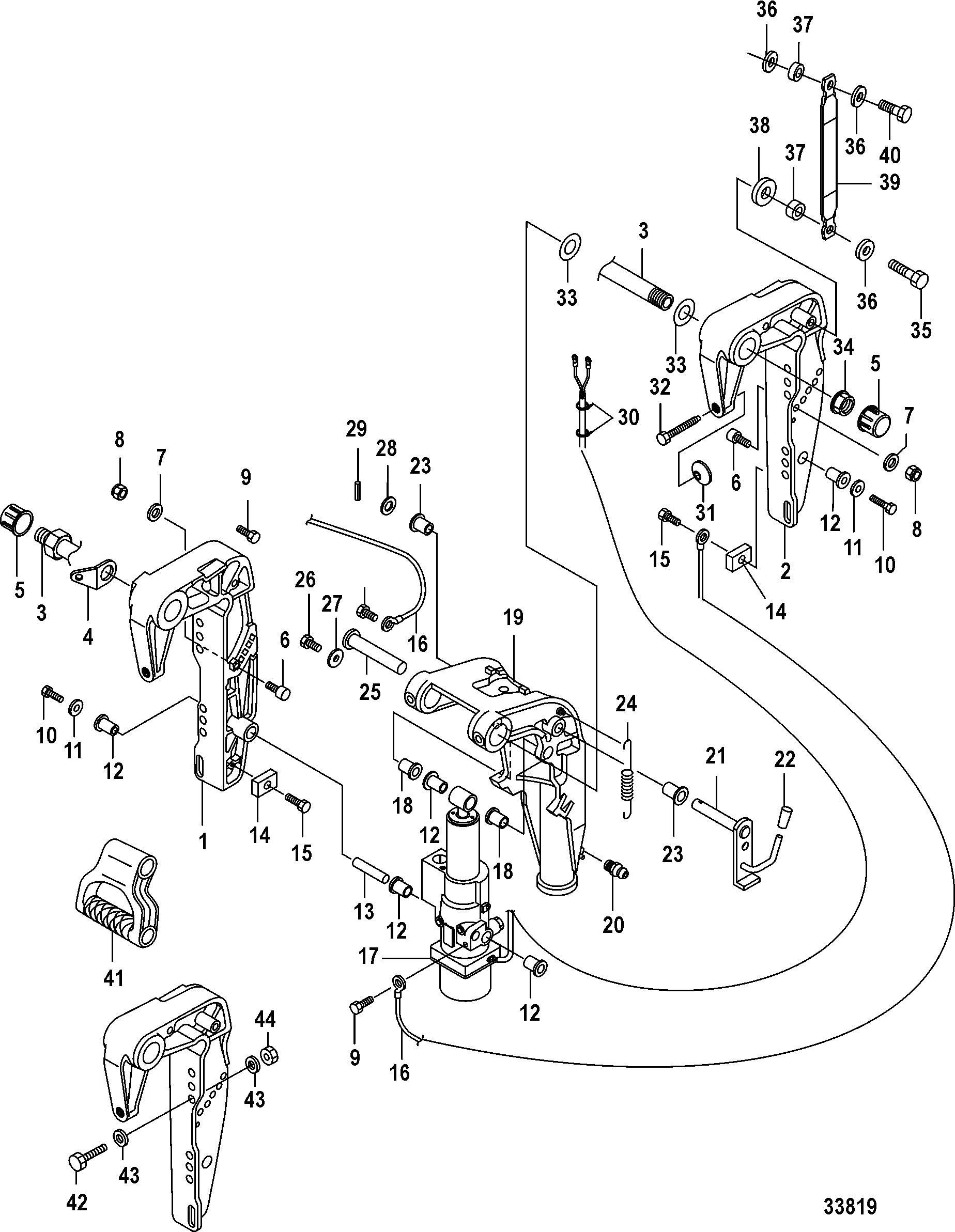 Clamp Brackets, Power Tilt