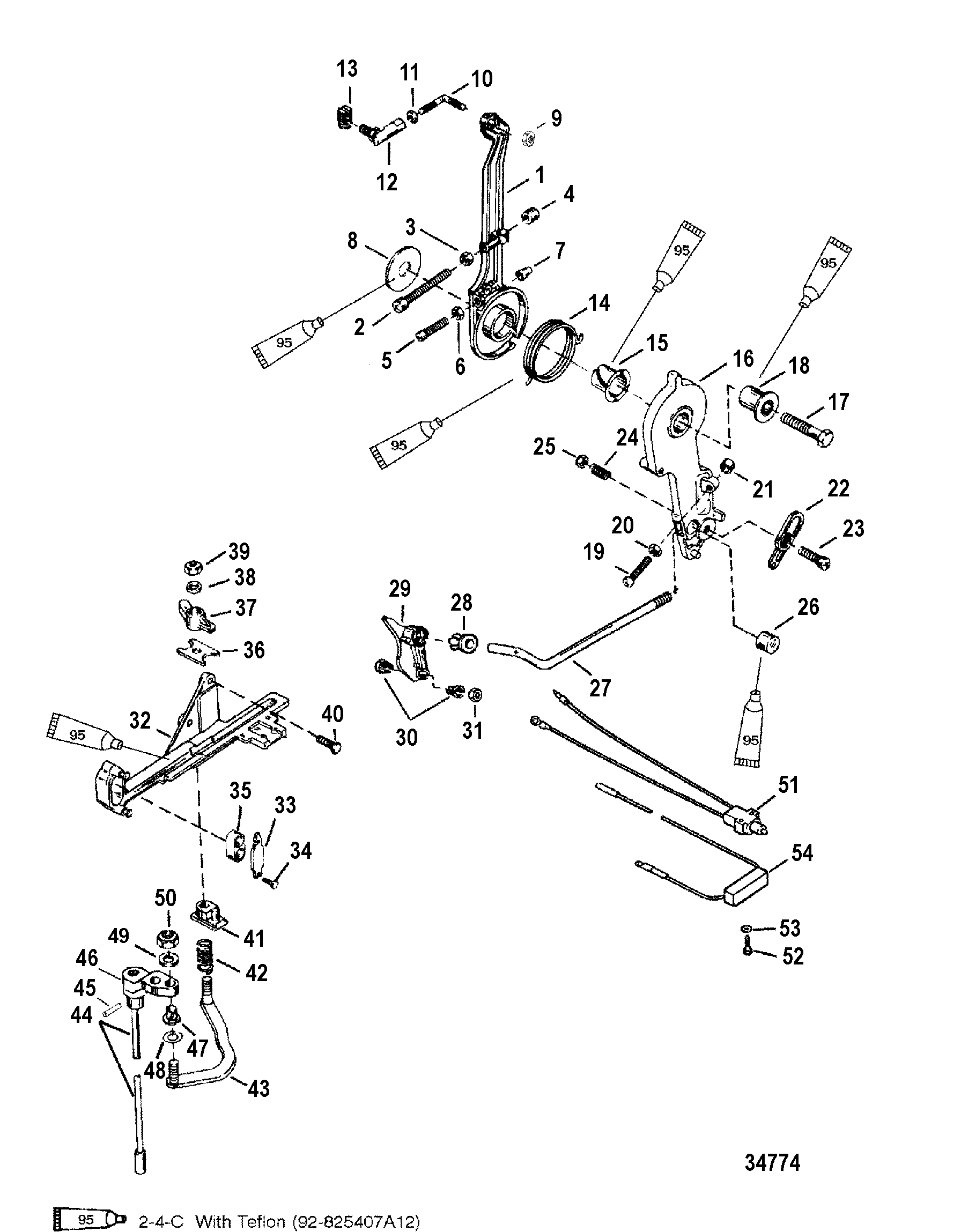 THROTTLE LEVER AND SHIFT SHAFT