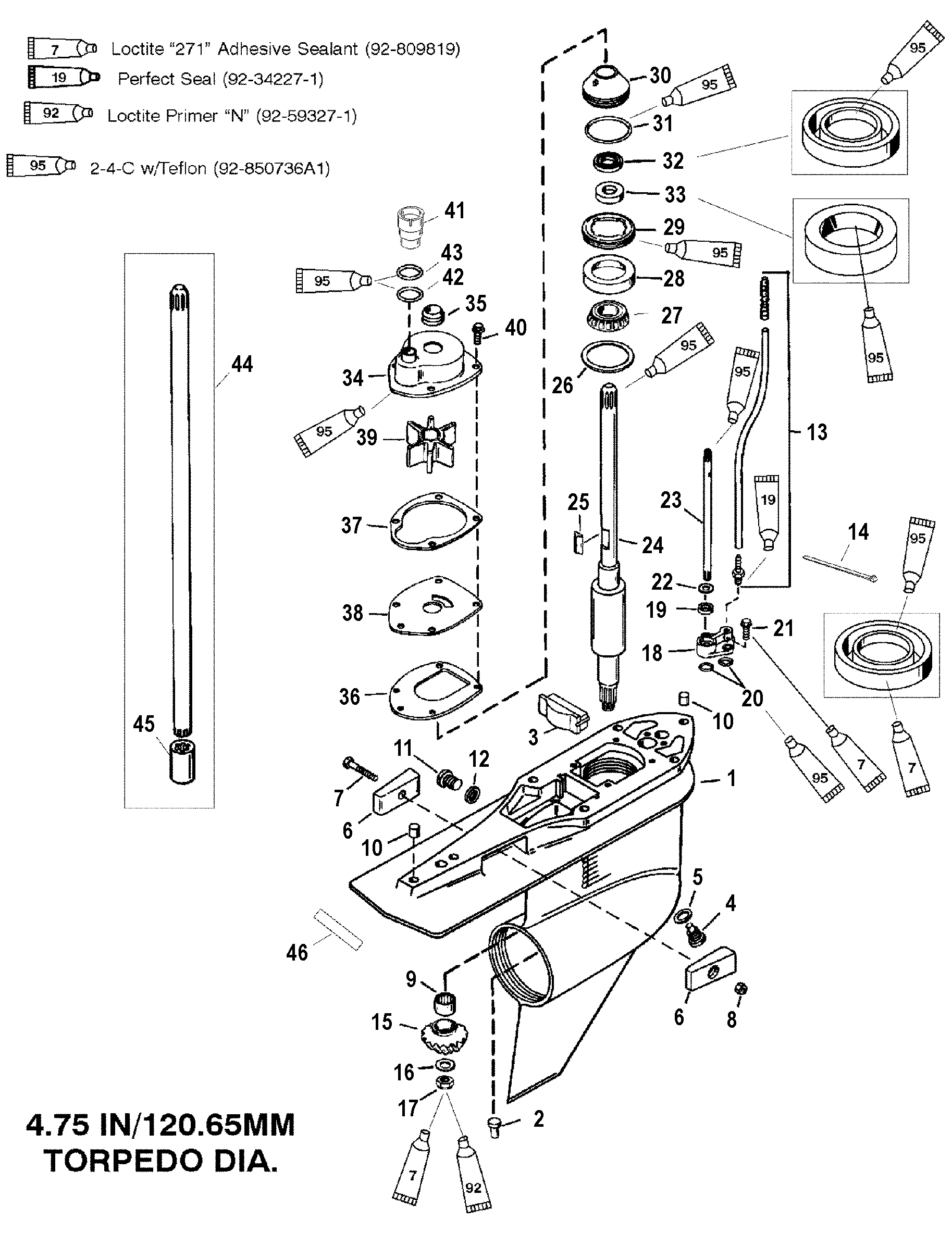 Gear Housing, Driveshaft - Counter Rotation