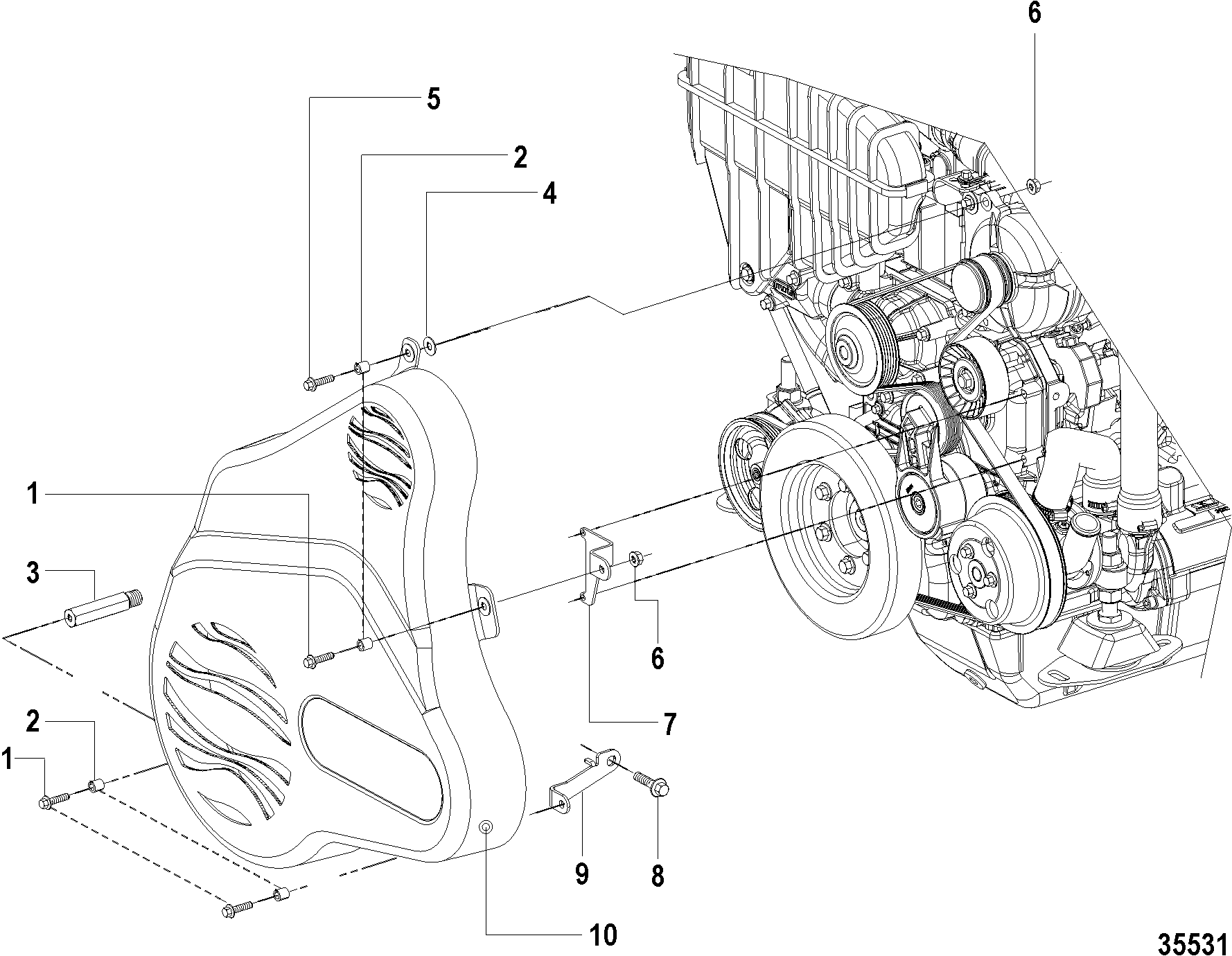 Drive Belt Cover, Inboard