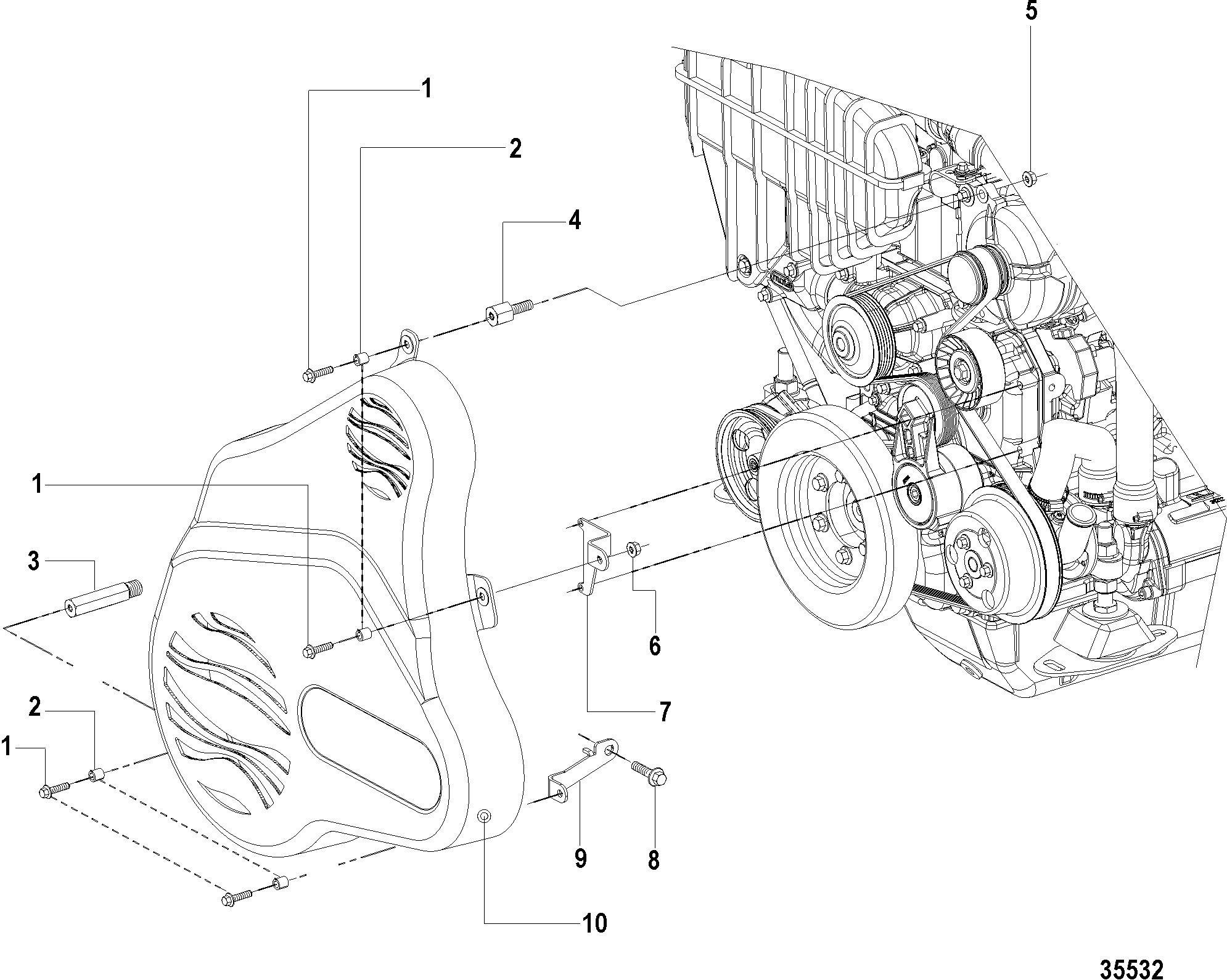 Drive Belt Cover, Inboard