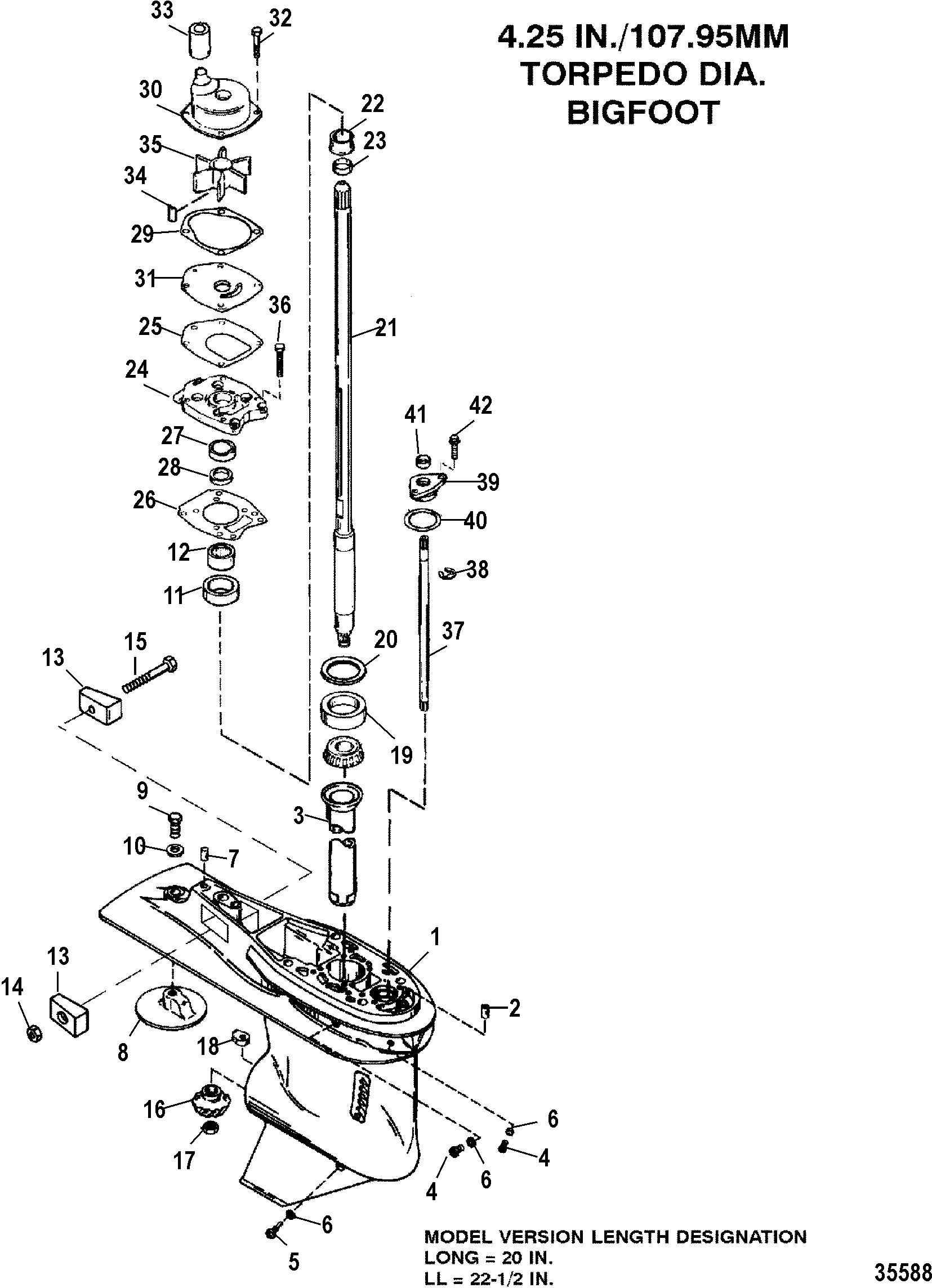 Gear Housing, Driveshaft - 2.31:1 Gear Ratio