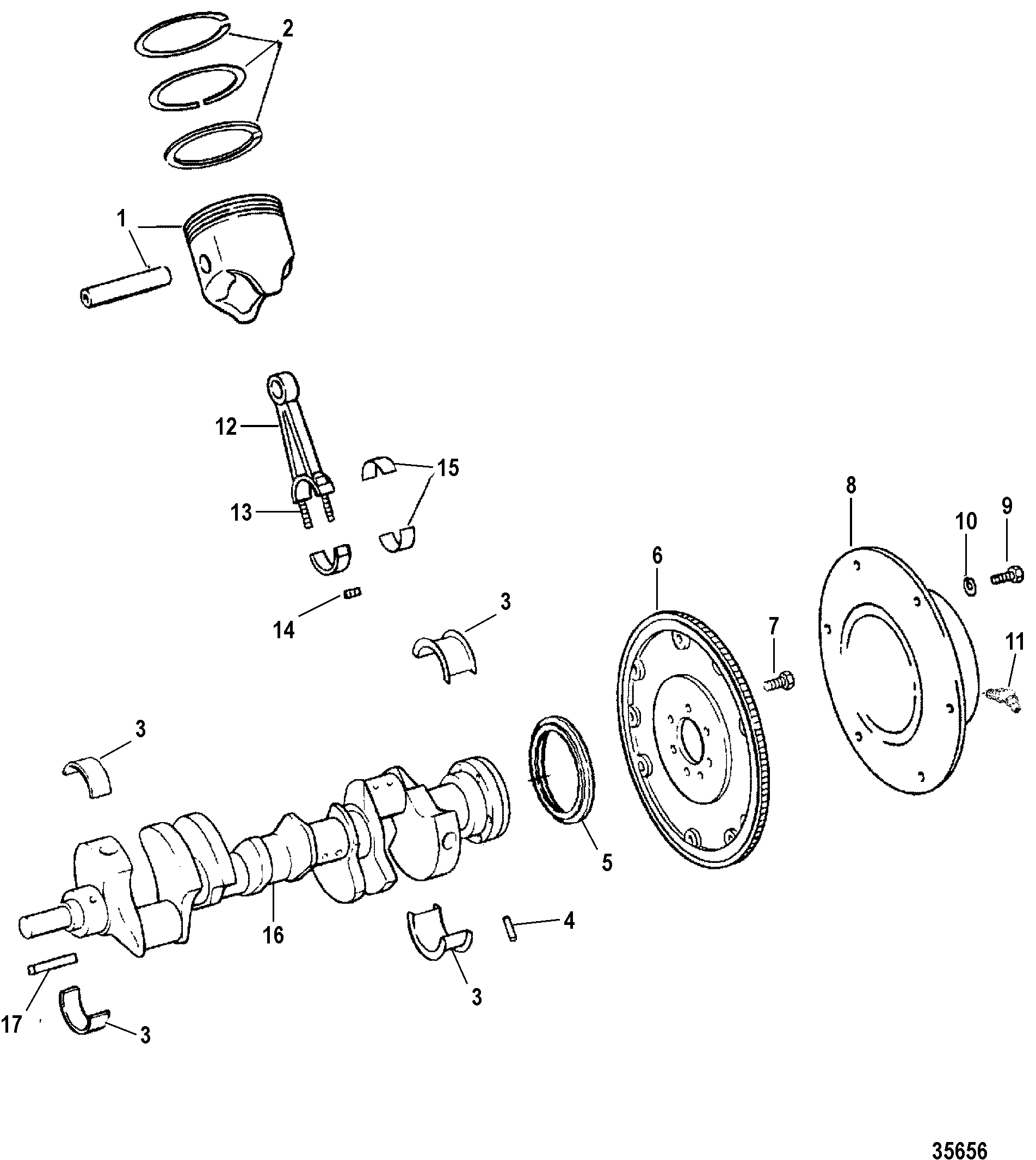 CRANKSHAFT AND CONNECTING RODS