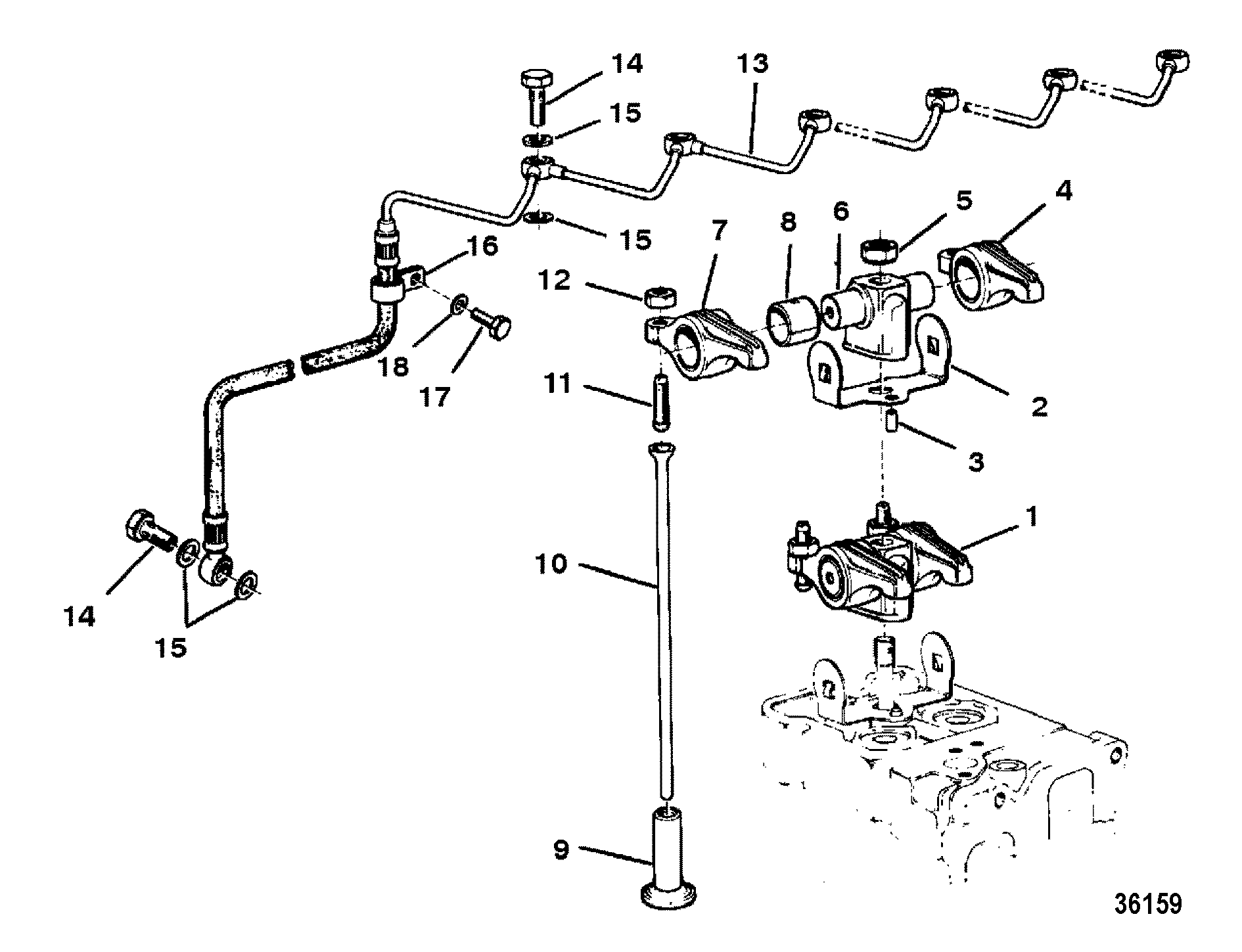 ROCKER ARM AND OIL LINES