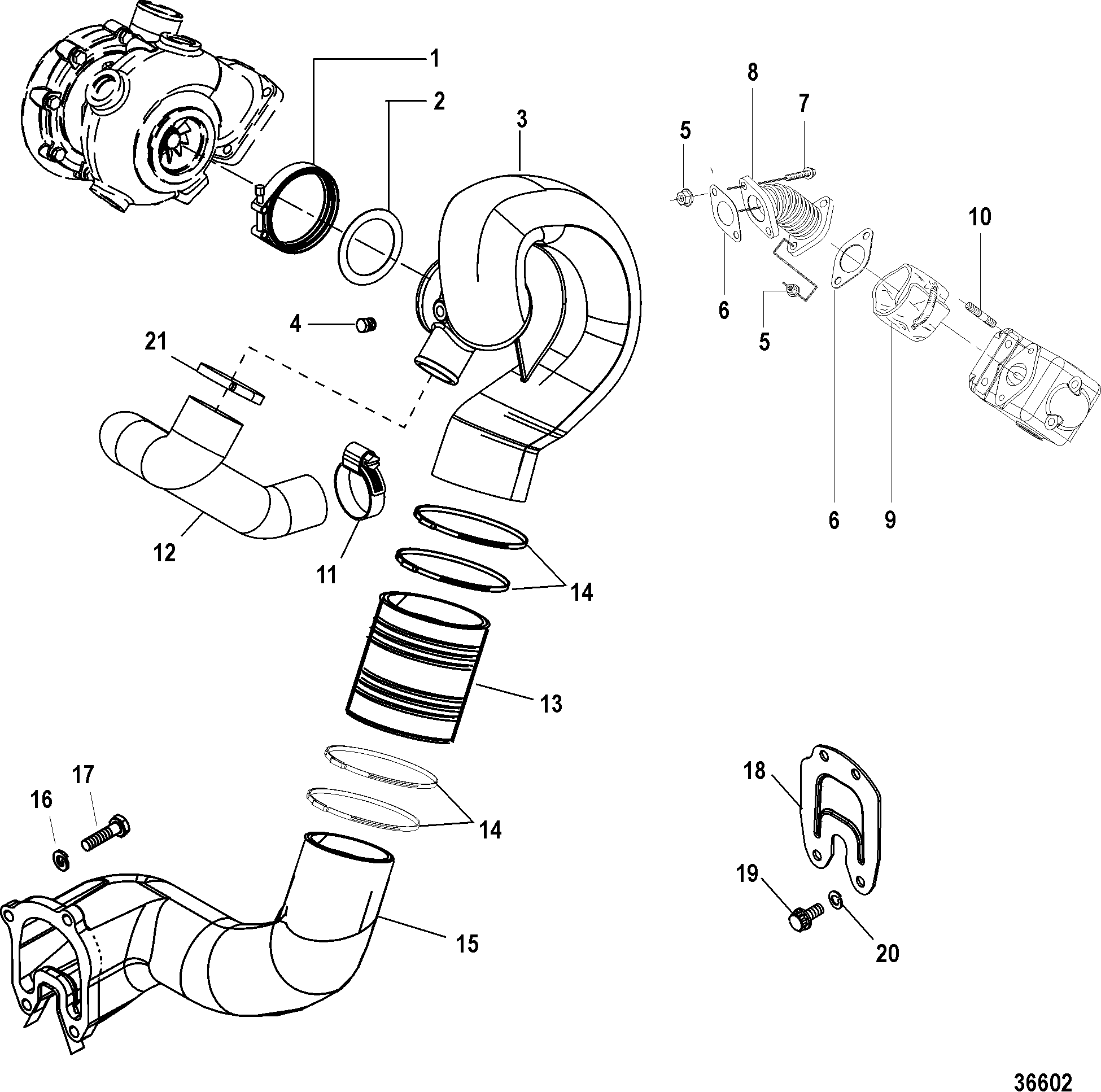 Exhaust Components, Sterndrive - Design I