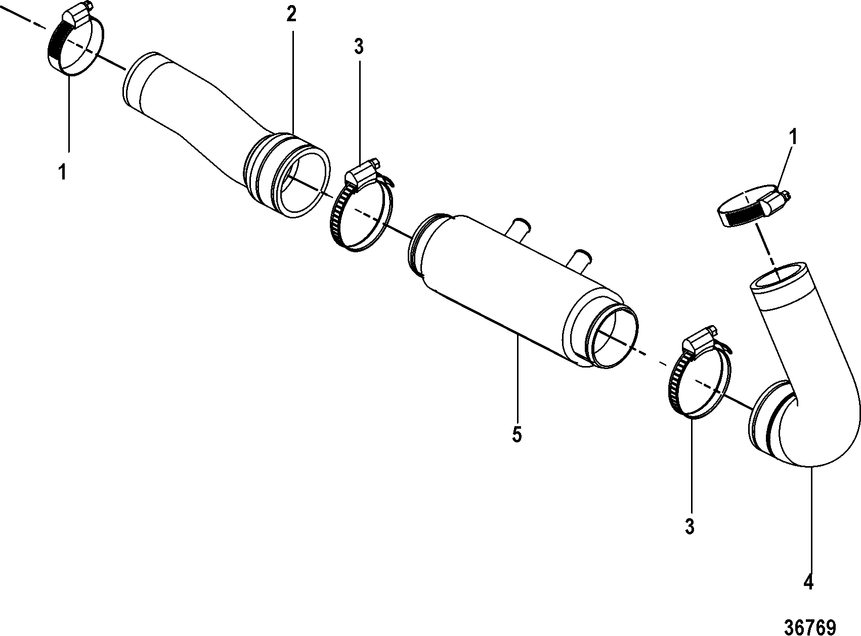 Cooling Hoses and Cooler, Sterndrive