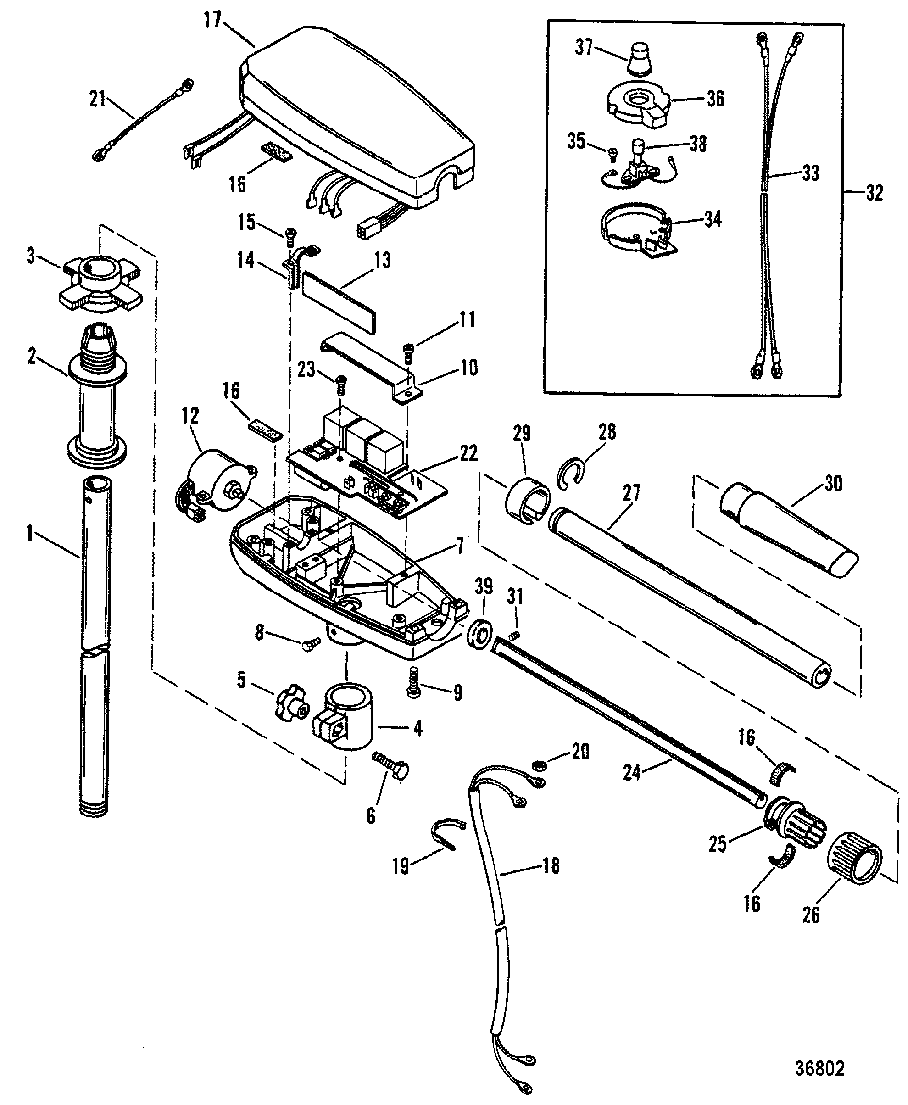 DRIVESHAFT AND CONTROL HOUSING(Transom/Deck)