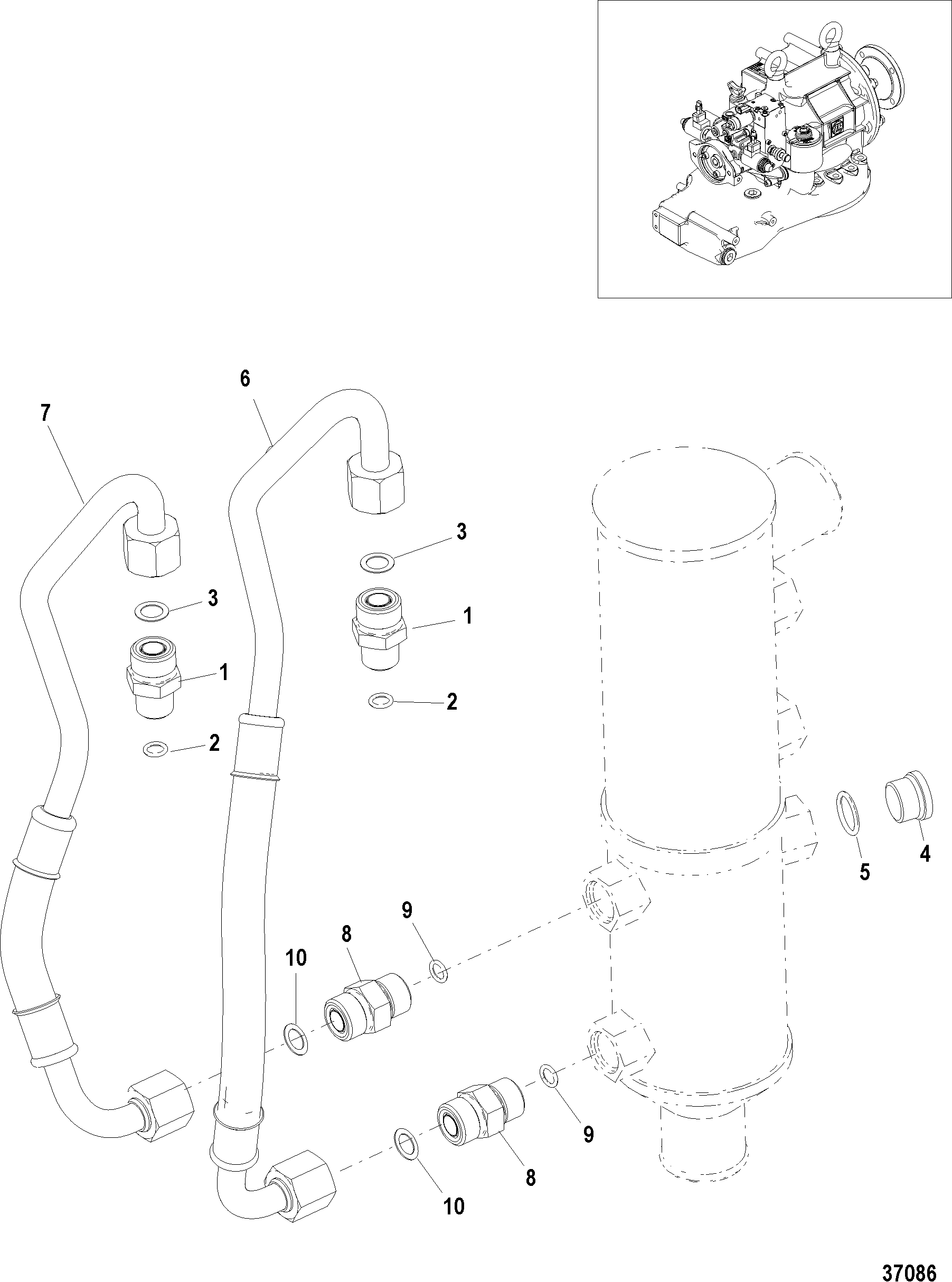 Transmission Oil Lines, No Drop Box