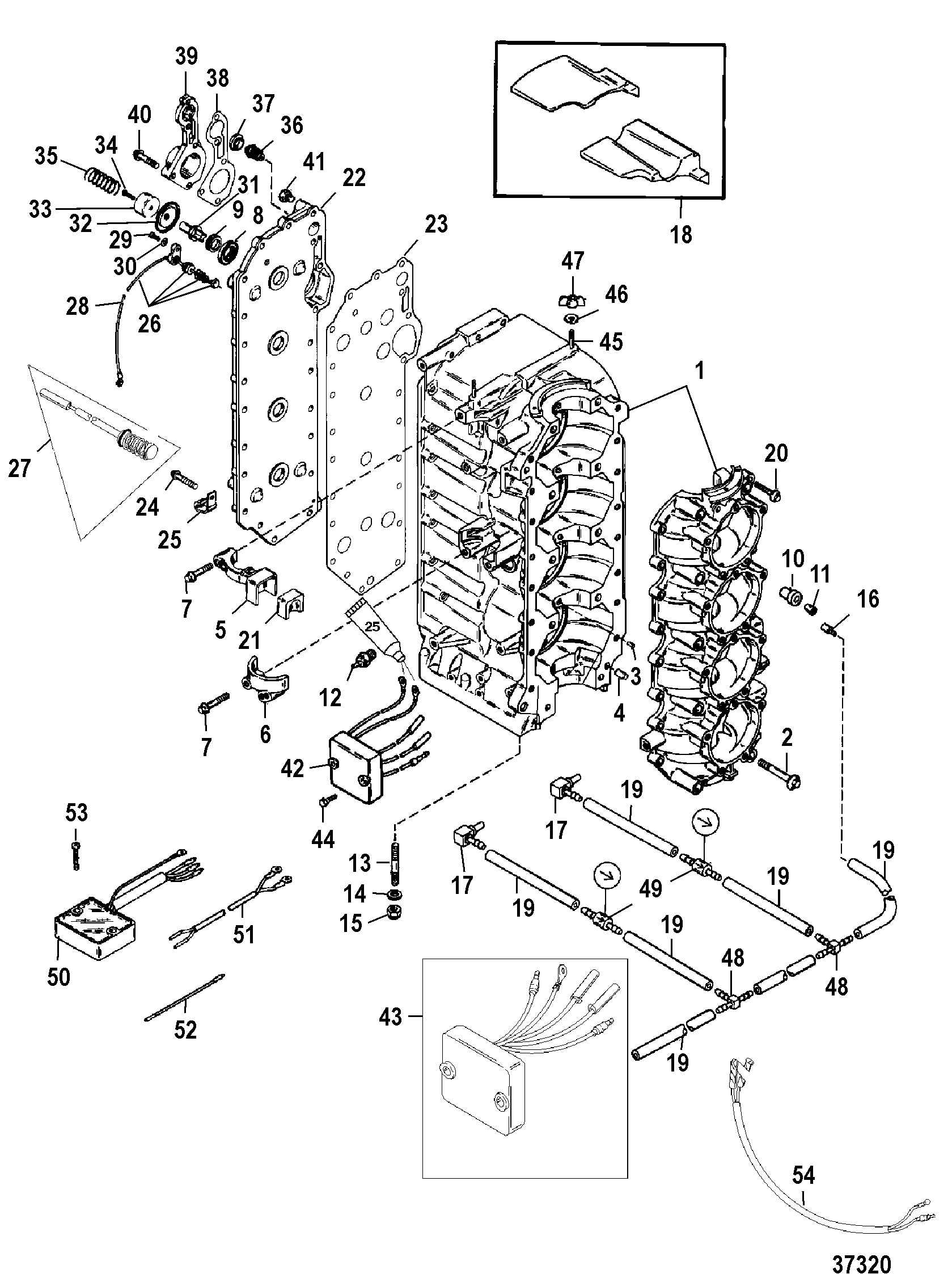 CYLINDER BLOCK AND CRANKCASE